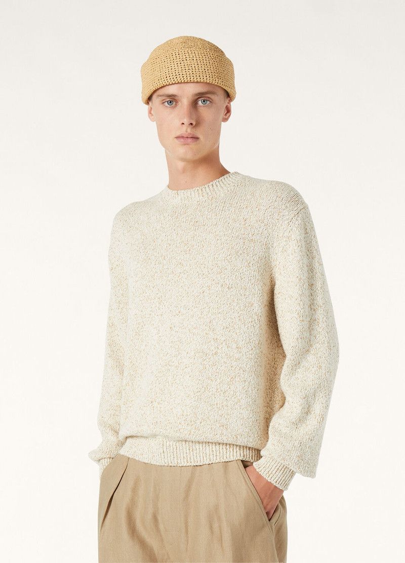 Loro Piana o1w1db10126 FA09905 Meina Crewneck Sweater in Ivory Size US XL / EU 56 / 4 - 2 Thumbnail