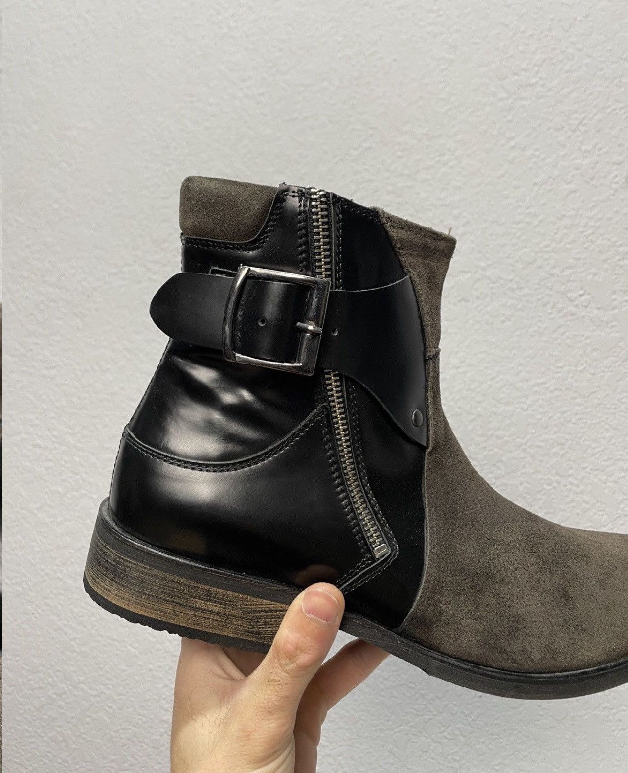 If Six Was Nine AS 98 Vibe Artisan Black Leather Side Zip Ankle Biker Boots Size US 8 / EU 41 - 8 Thumbnail
