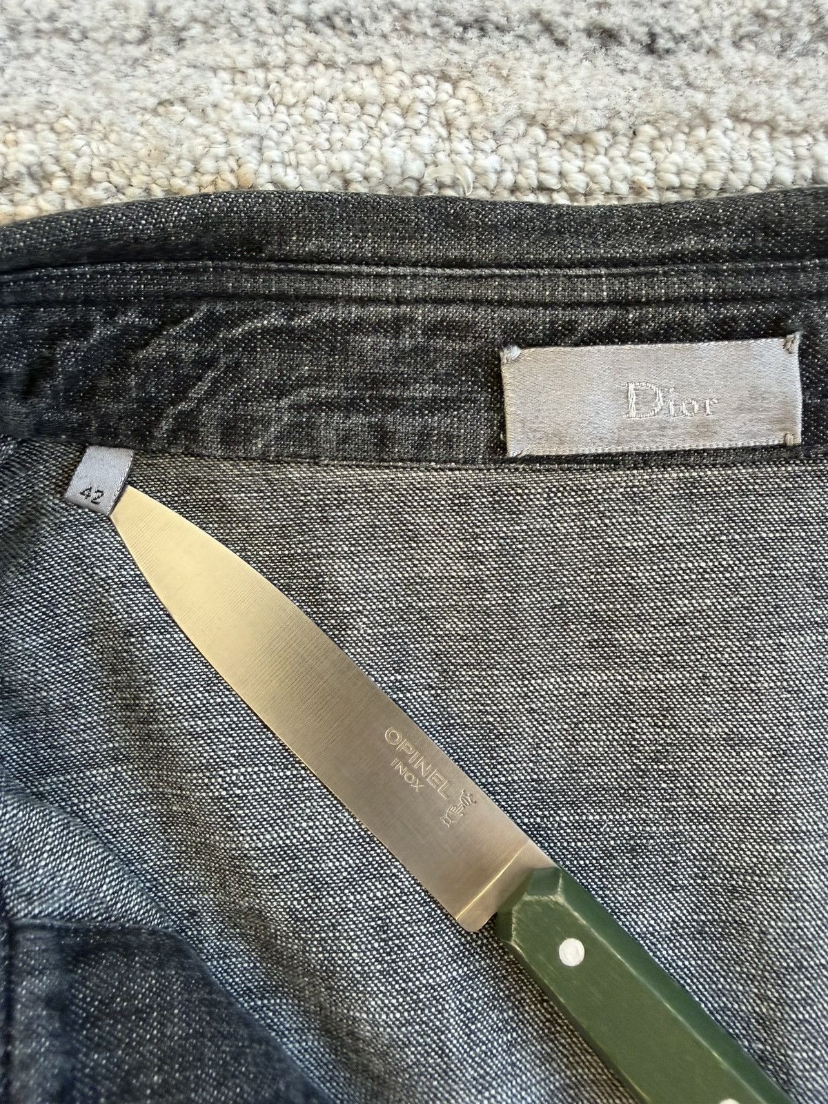 Dior SS04 ‘Strip’ Denim Military Shirt Size US XL / EU 56 / 4 - 5 Thumbnail