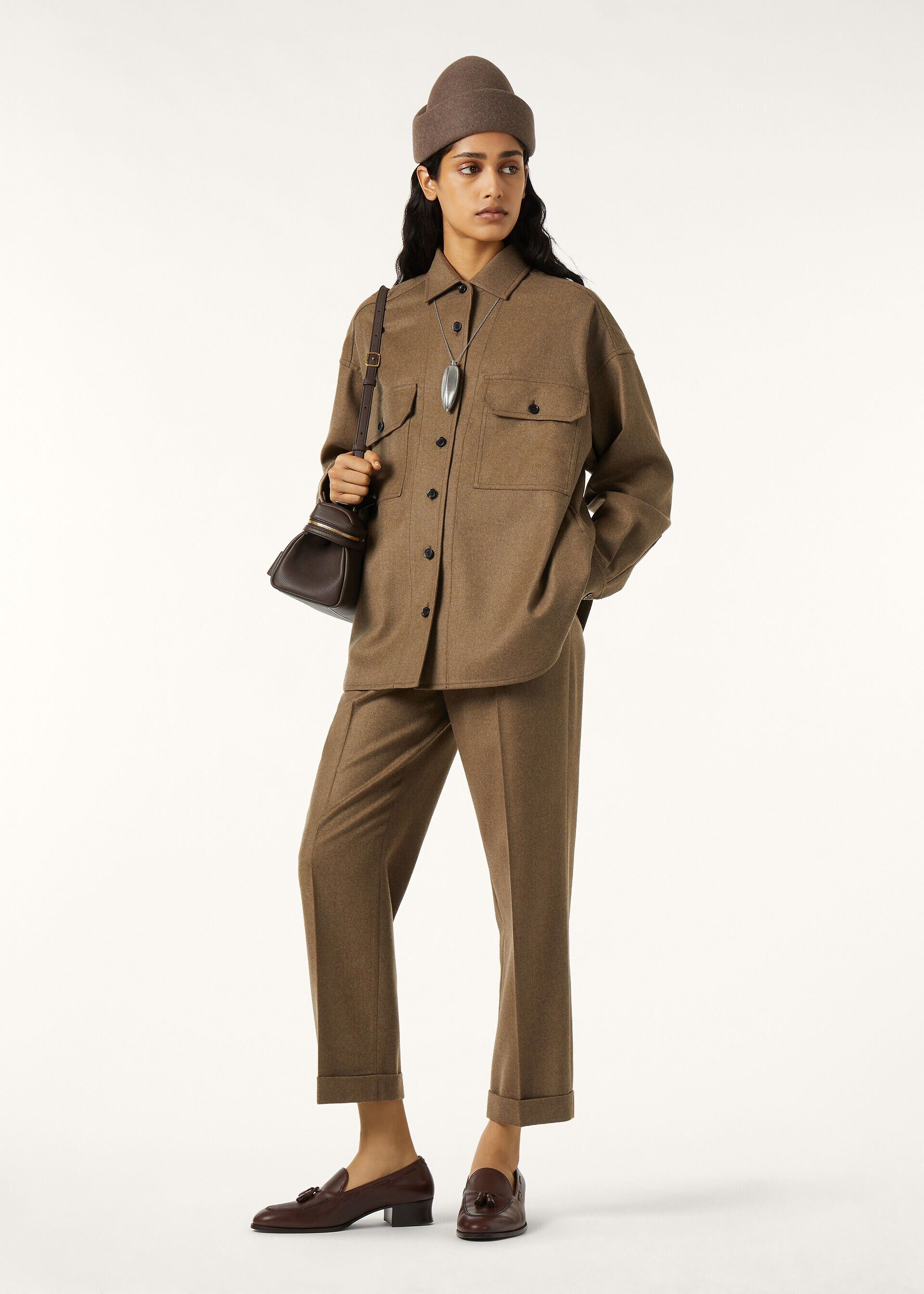 Loro Piana os11x0426 FAQ6317 Louis Pant in Mocha Glow Size 27" / US 4 / IT 40 - 2 Thumbnail