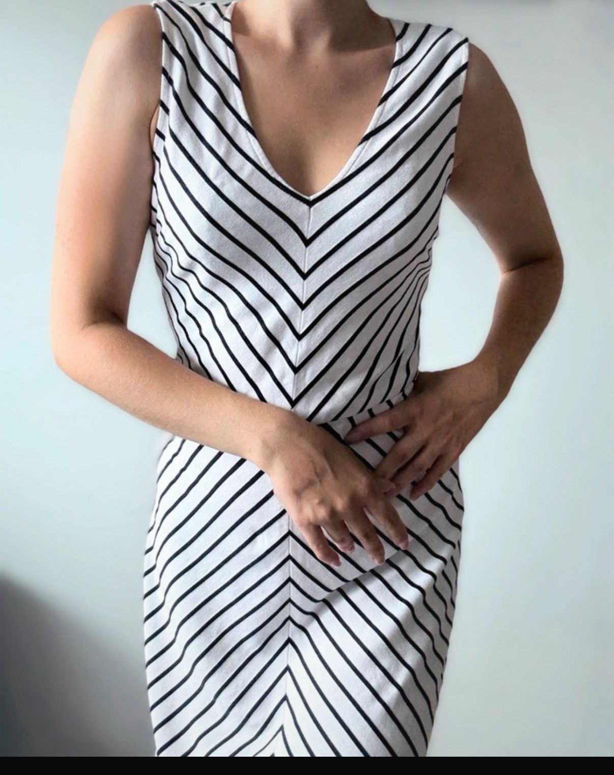 Banana Republic Banana Republic Black and White Striped Flared Dress S / 36 Size S / US 4 / IT 40 - 5 Thumbnail