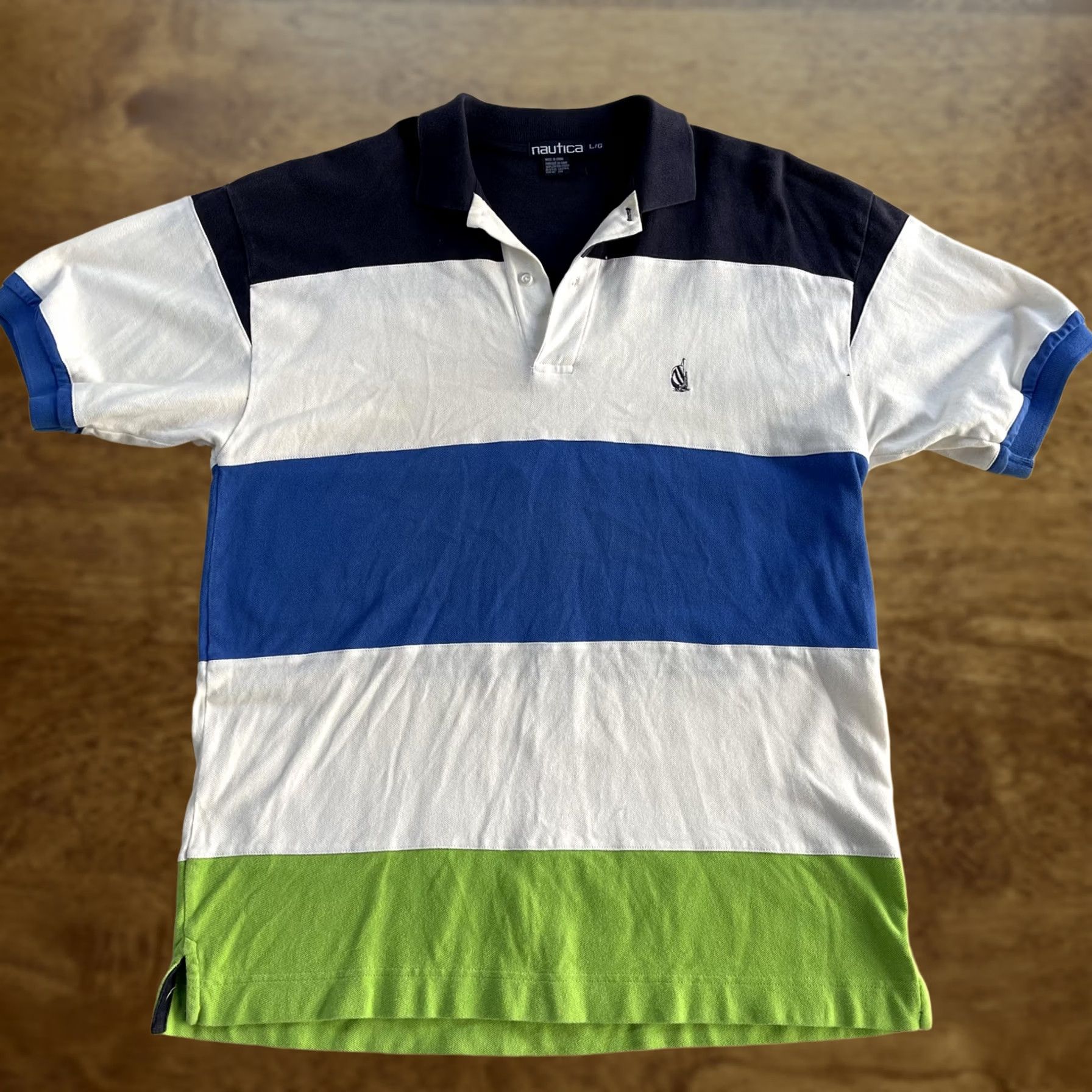 Nautica Nautica Polo Shirt Mens L Multicolor Stripe 100% Cotton Nautical Casual Size US L / EU 52-54 / 3 - 1 Thumbnail