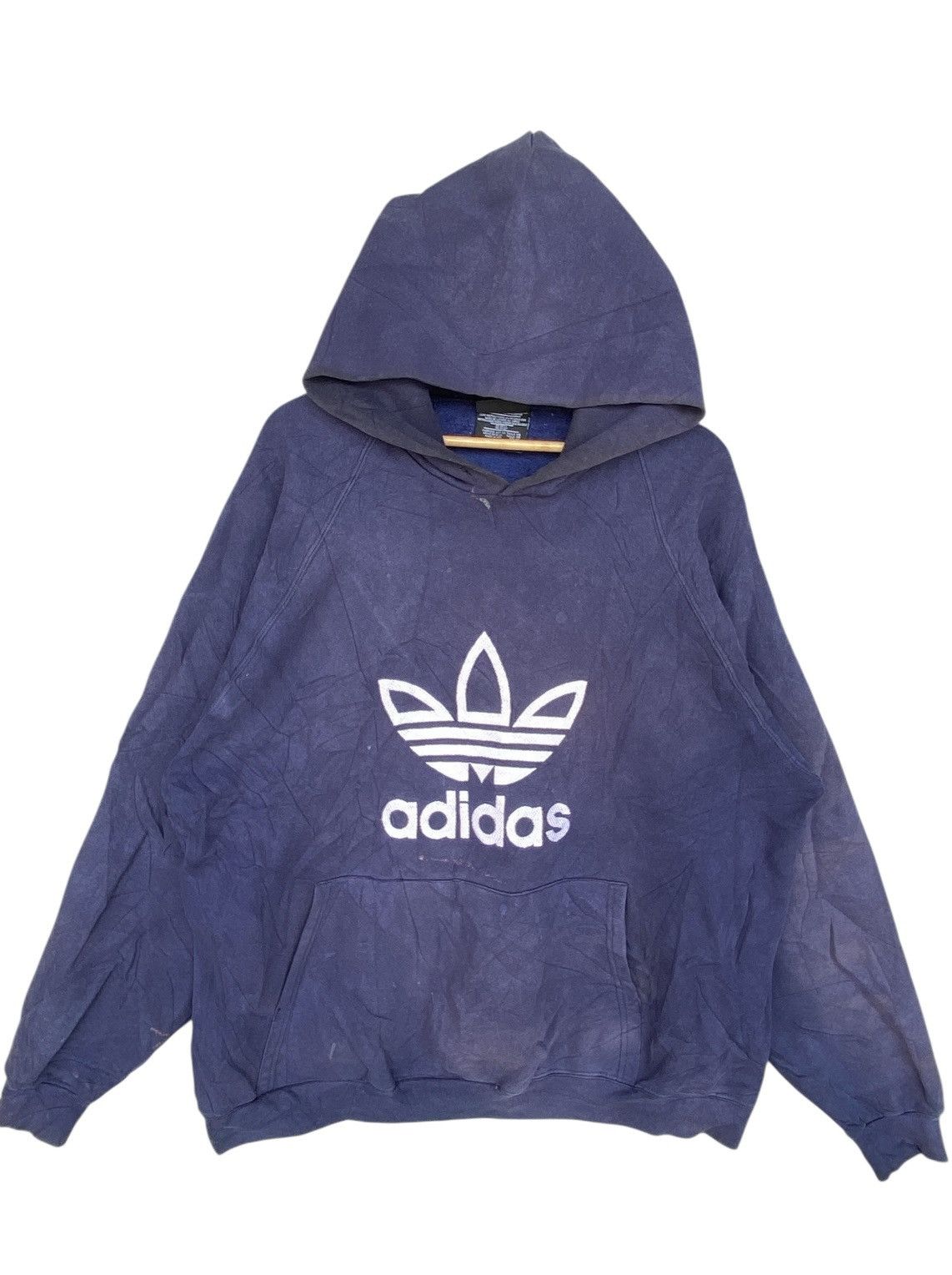 Vintage Adidas Big Logo Embroidered Hoodie Sweater Size XL