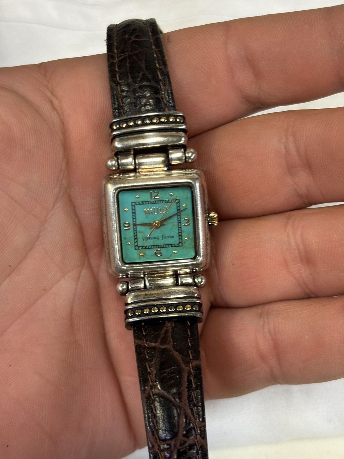 Ecosys Ecclissi Sterling Silver Turquoise Face Women’s Watch! Size ONE SIZE - 9 Thumbnail
