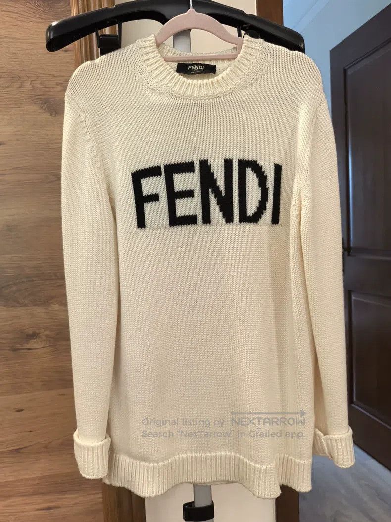 Fendi Fendi White Letter Sweater Size US M / EU 48-50 / 2 - 1 Thumbnail
