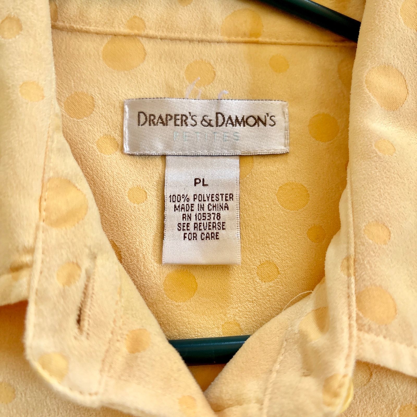 Vintage Vintage Yellow Polka Dot Button Down Shirt Size PL Size L / US 10 / IT 46 - 4 Thumbnail