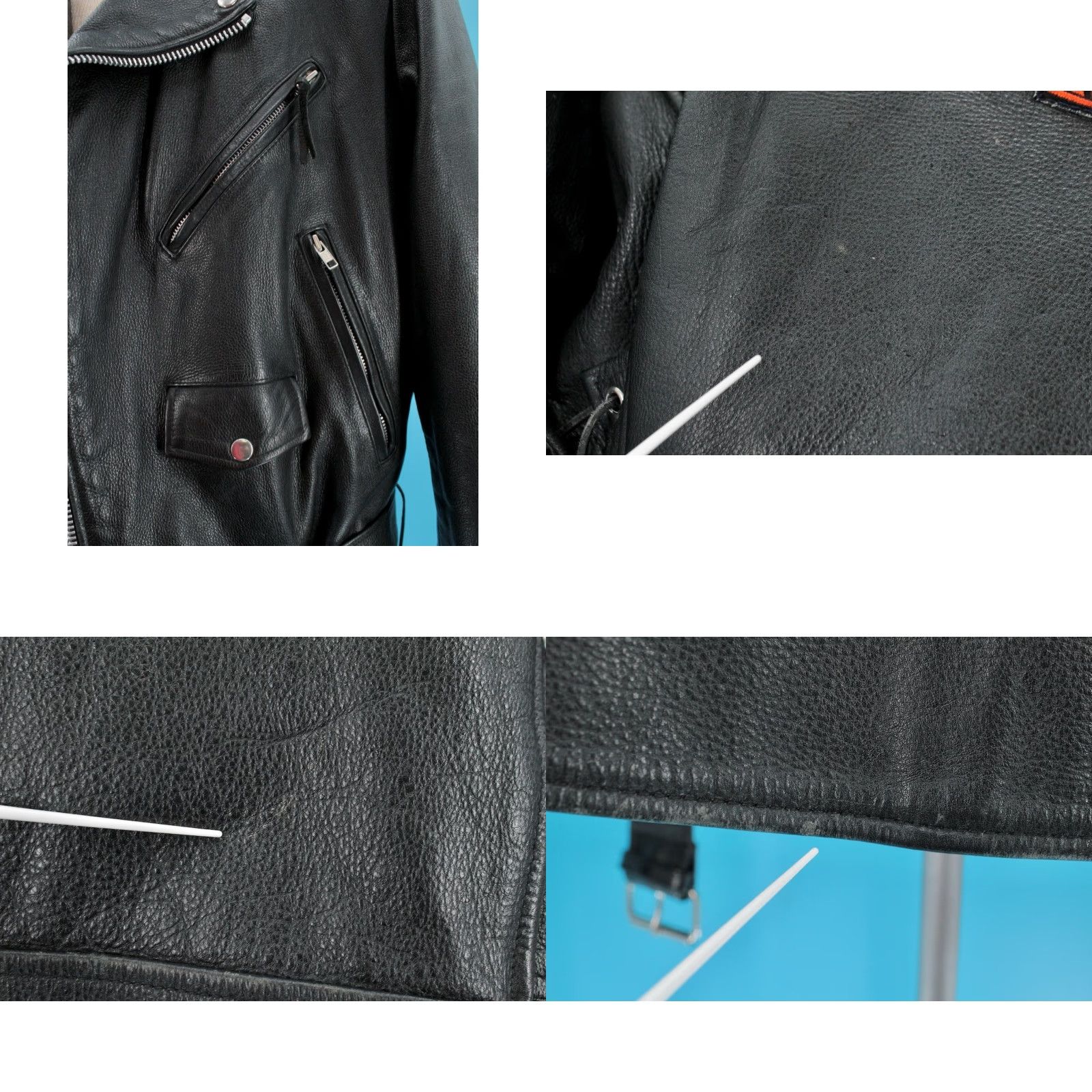 Vintage VINTAGE Wilsons Leather 90s Jacket Mens Leather Racer Black L 1990s Open Road Harley Patch Size US L / EU 52-54 / 3 - 10 Thumbnail