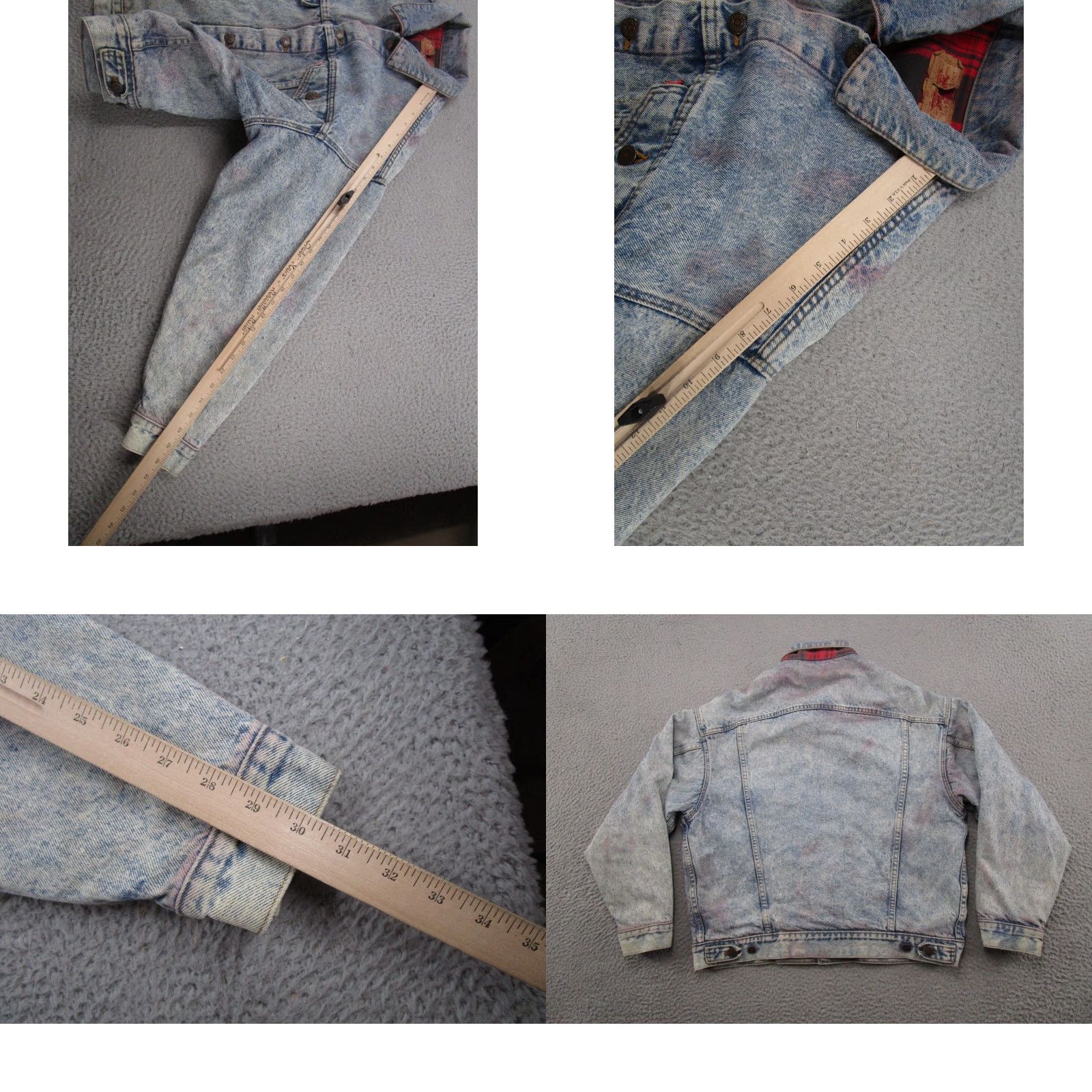 Levi's VINTAGE Levi's Trucker Jacket Men's Blue Buffalo Plaid Lined Denim USA 70417 Size US 33 - 8 Thumbnail