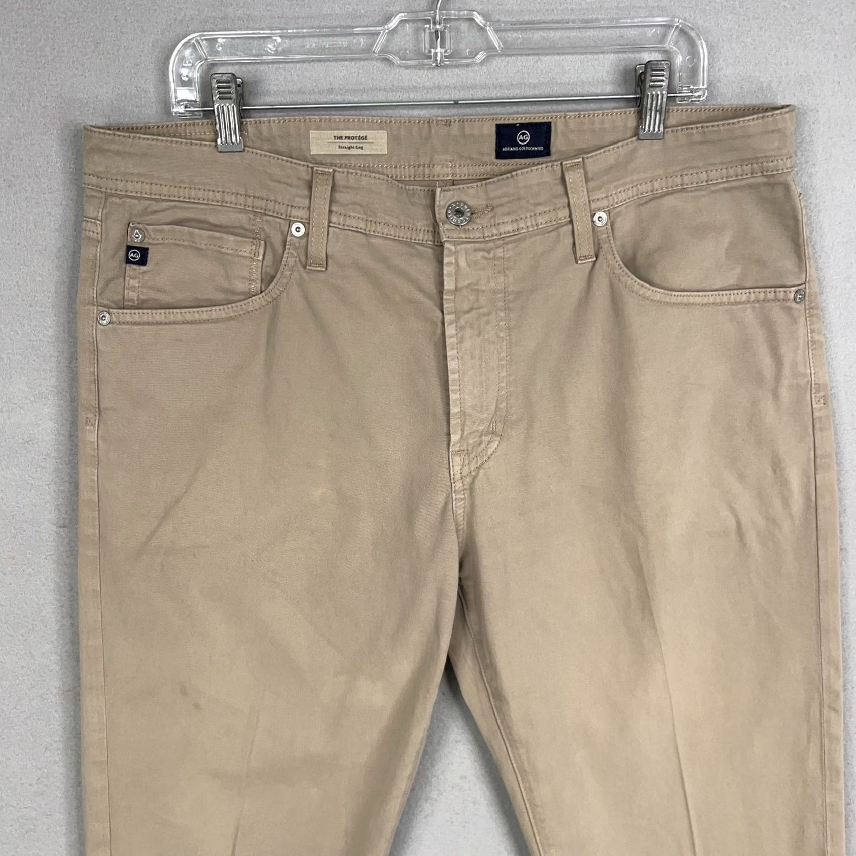 Vintage AG The Protégé Pants Mens 36 Khaki Stretch Classic Straight Size US 36 / EU 52 - 2 Thumbnail