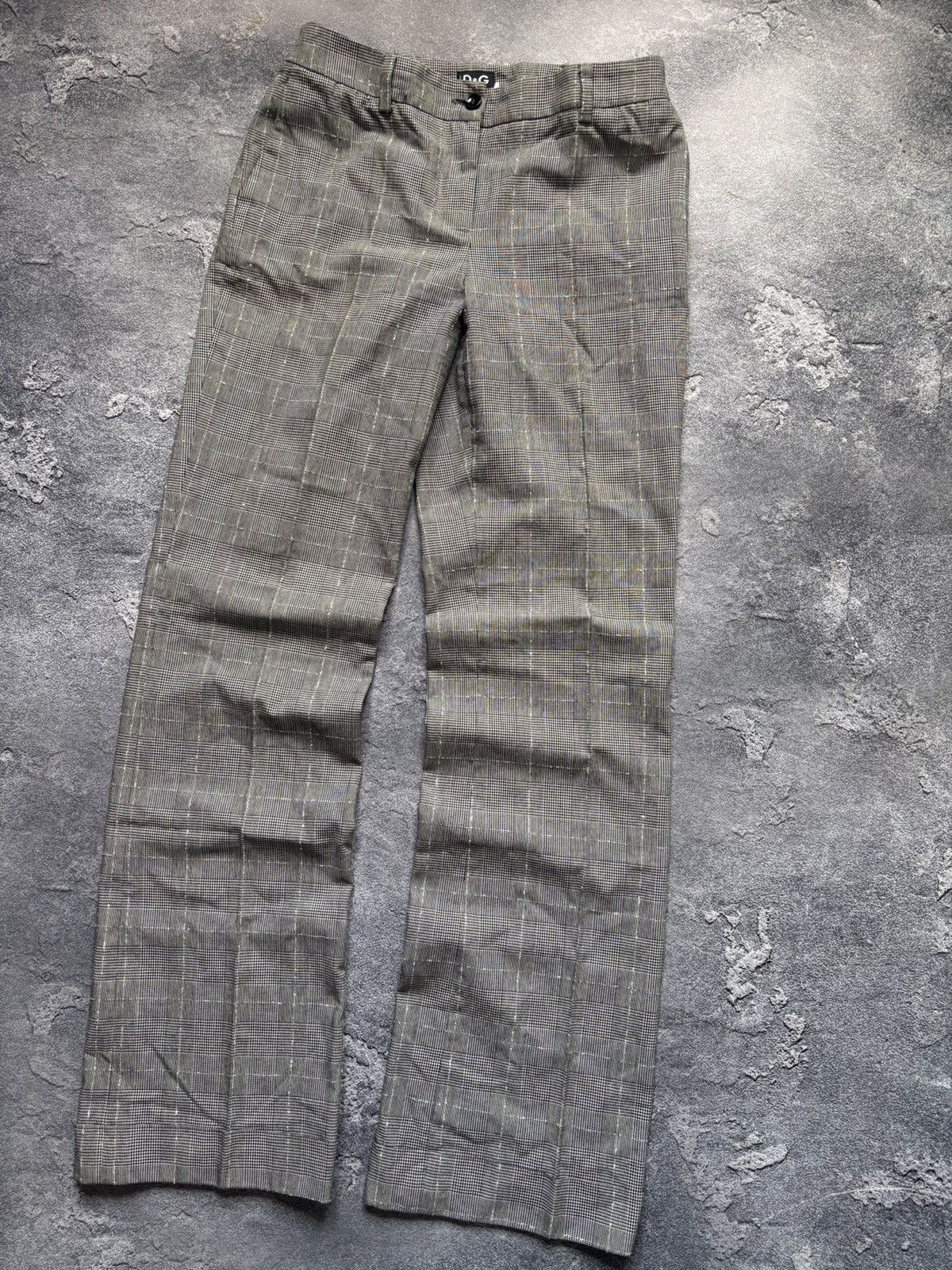 Dolce & Gabbana Vintage Dolce & Gabbana Luxury Grey Plaid Check Pants Size 28" / US 6 / IT 42 - 4 Thumbnail