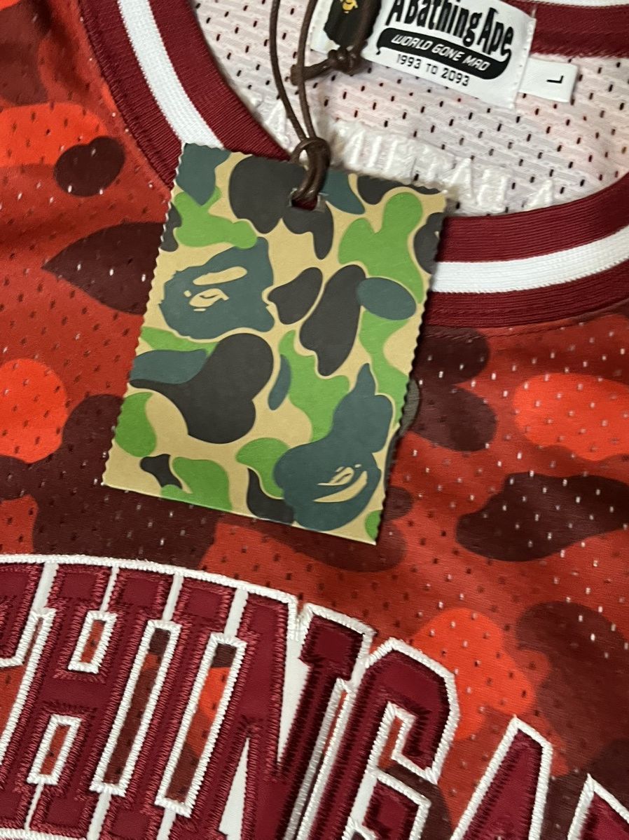 Bape A Bathing Ape Red ABC Camo Jersey New With Tags Size US L / EU 52-54 / 3 - 4 Thumbnail