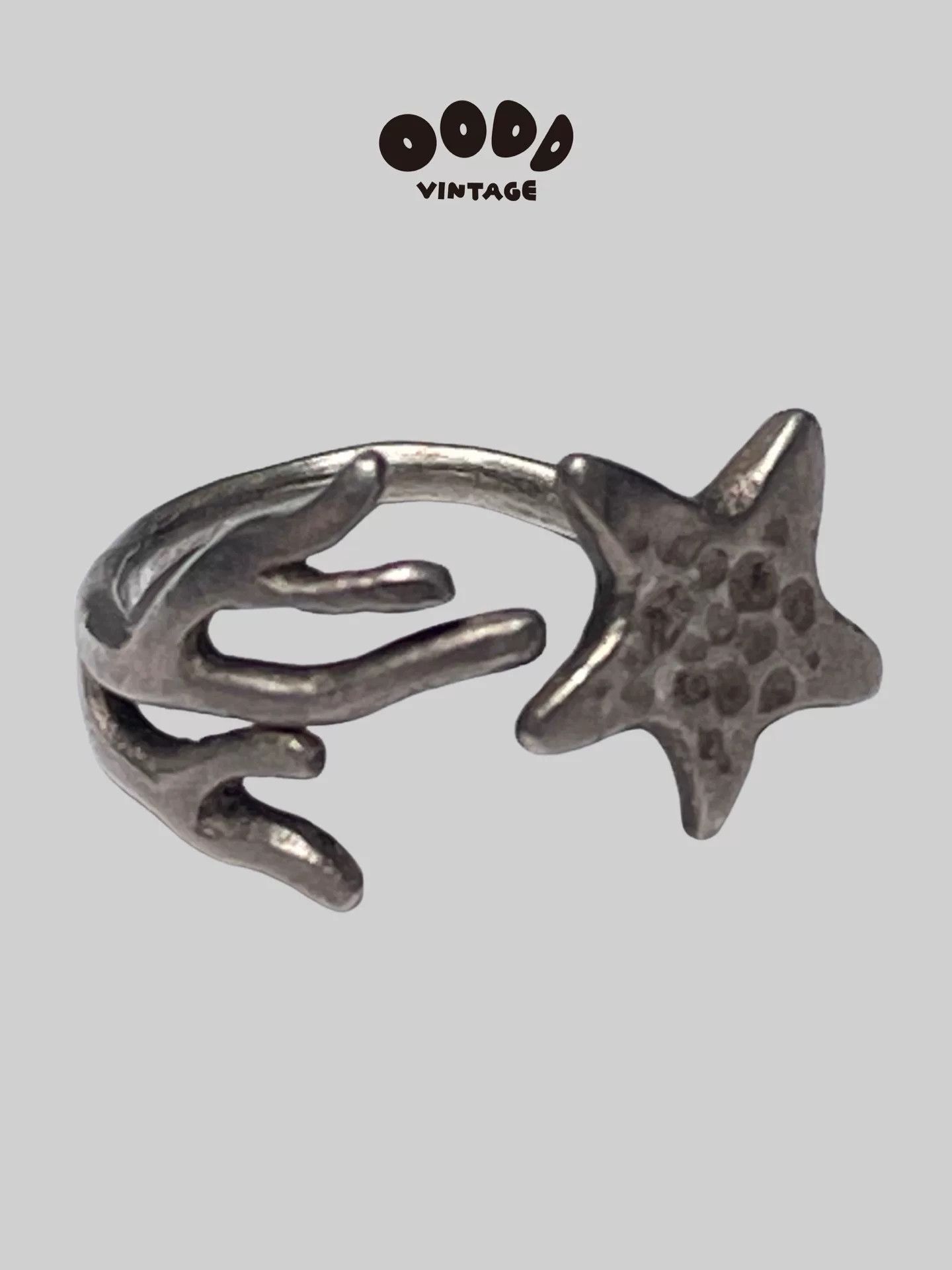 Vintage Vintage Starfish Shaped Silver Ring Size ONE SIZE - 1 Thumbnail