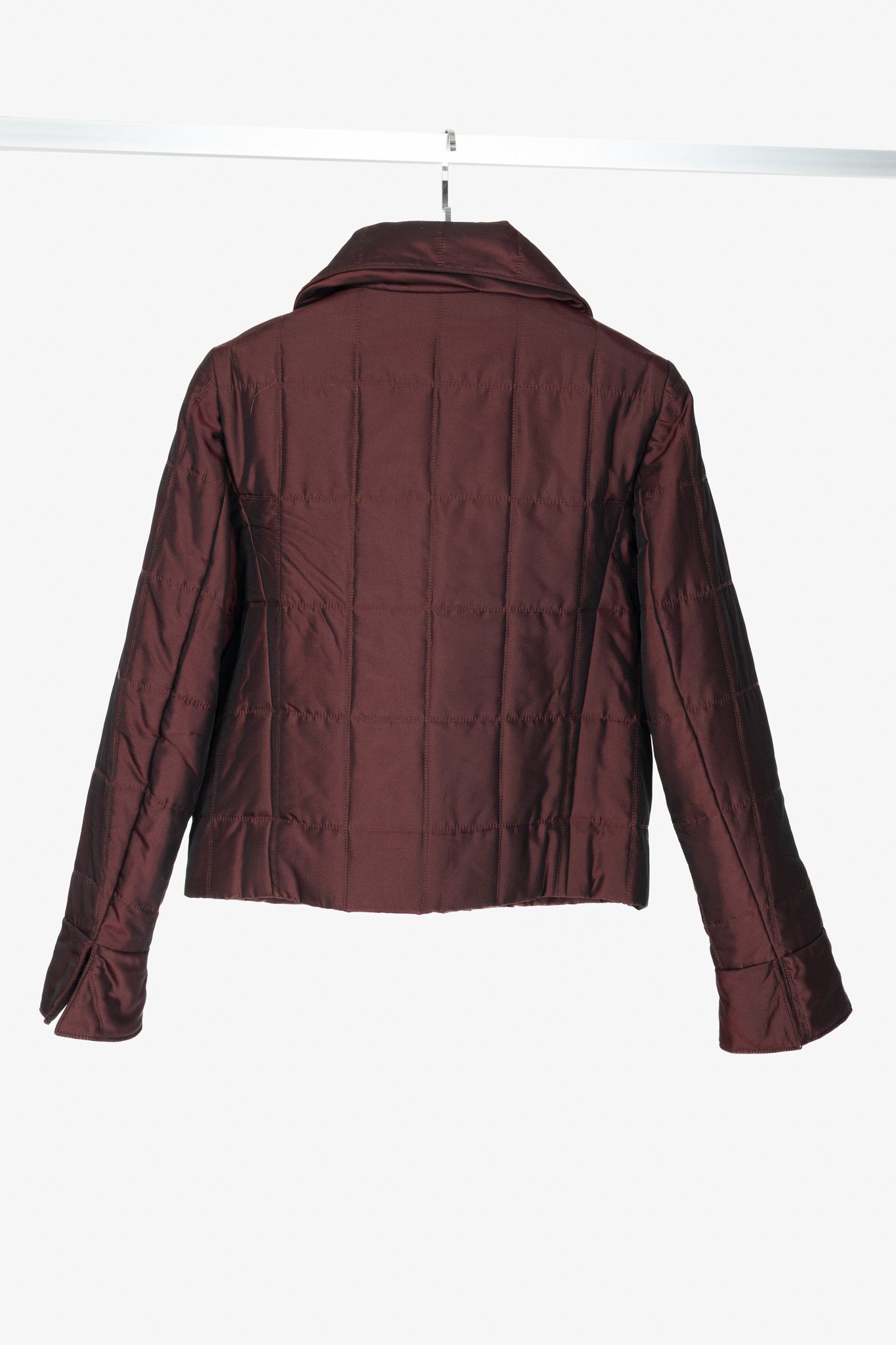 Chanel Chanel Identification 00A Burgundy Quilted Taffeta Jacket Size M / US 6-8 / IT 42-44 - 2 Thumbnail