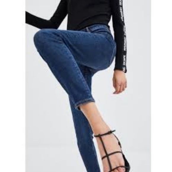 Zara Zara Trafaluc Dark Blue Mid-Rise Skinny Jeans Size 27" / US 4 / IT 40 - 7 Thumbnail