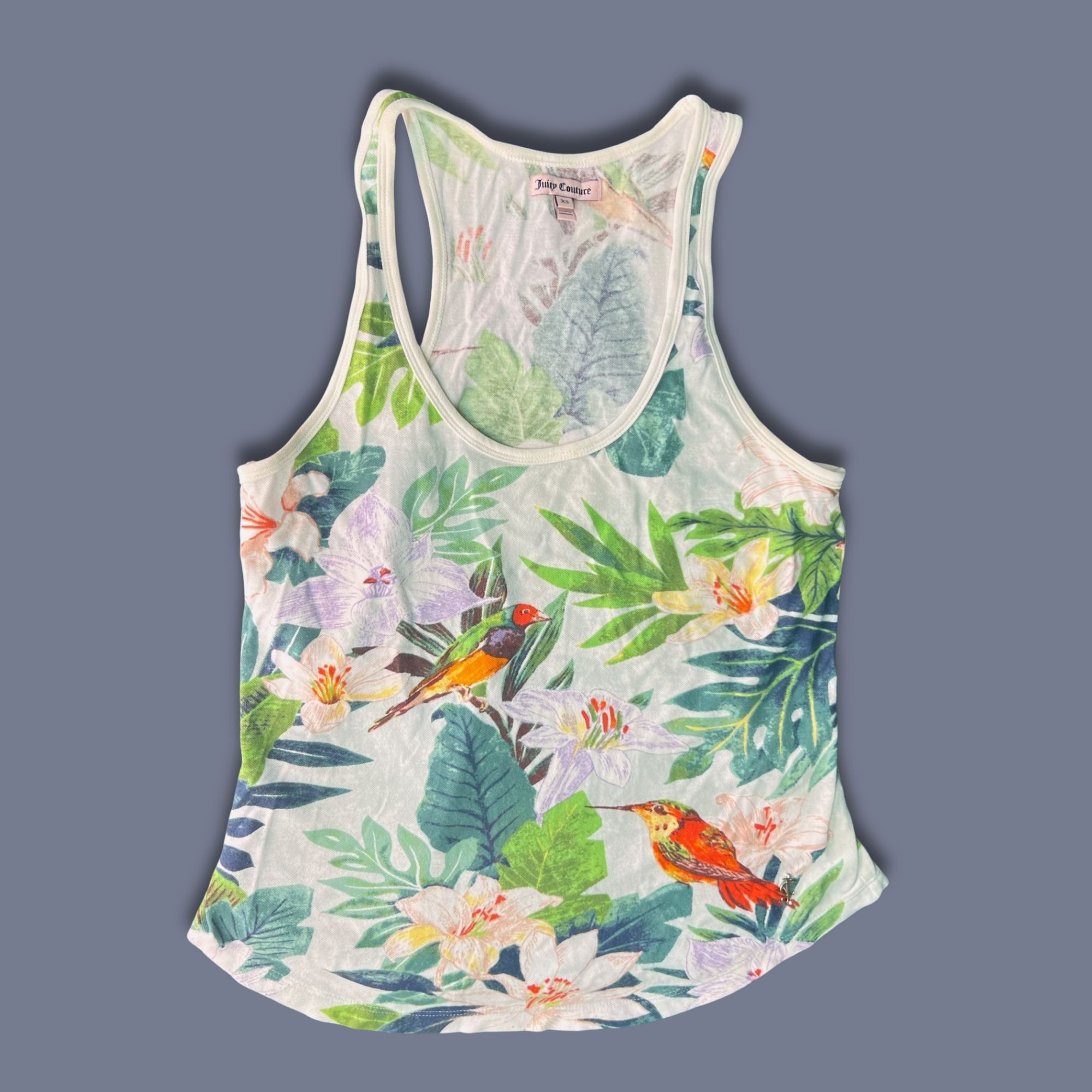 Juicy Couture Juicy Couture XS Womens Floral Print Racerback Tank Top Trop Size XS / US 0-2 / IT 36-38 - 2 Thumbnail
