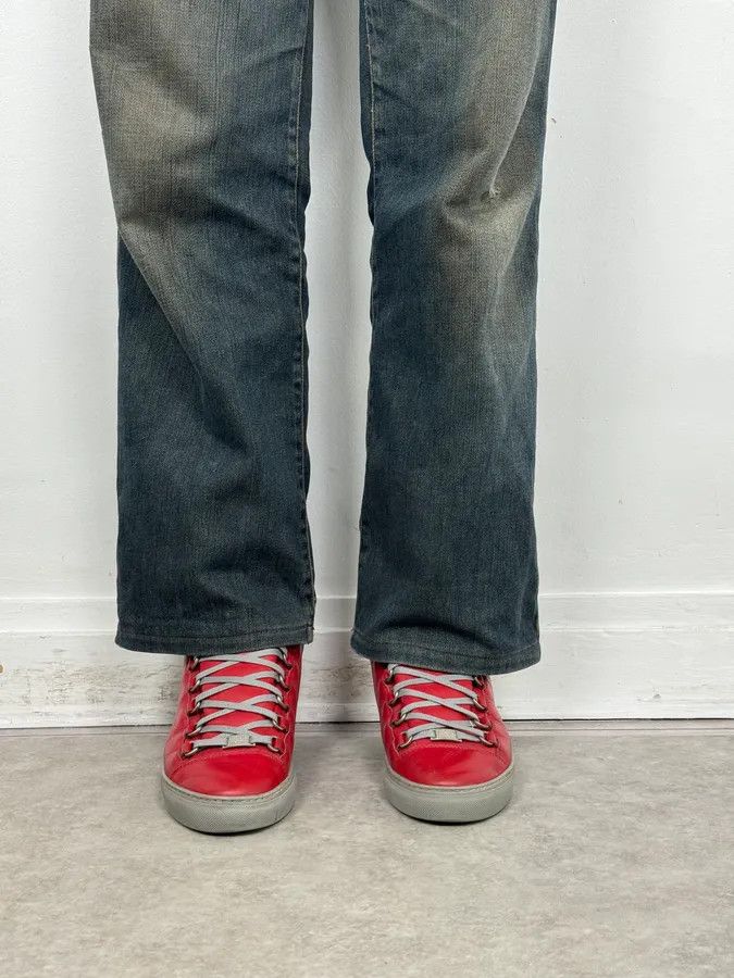 Balenciaga Balenciaga Red & Grey Arena High Sneakers Size US 7.5 / EU 40-41 - 2 Thumbnail