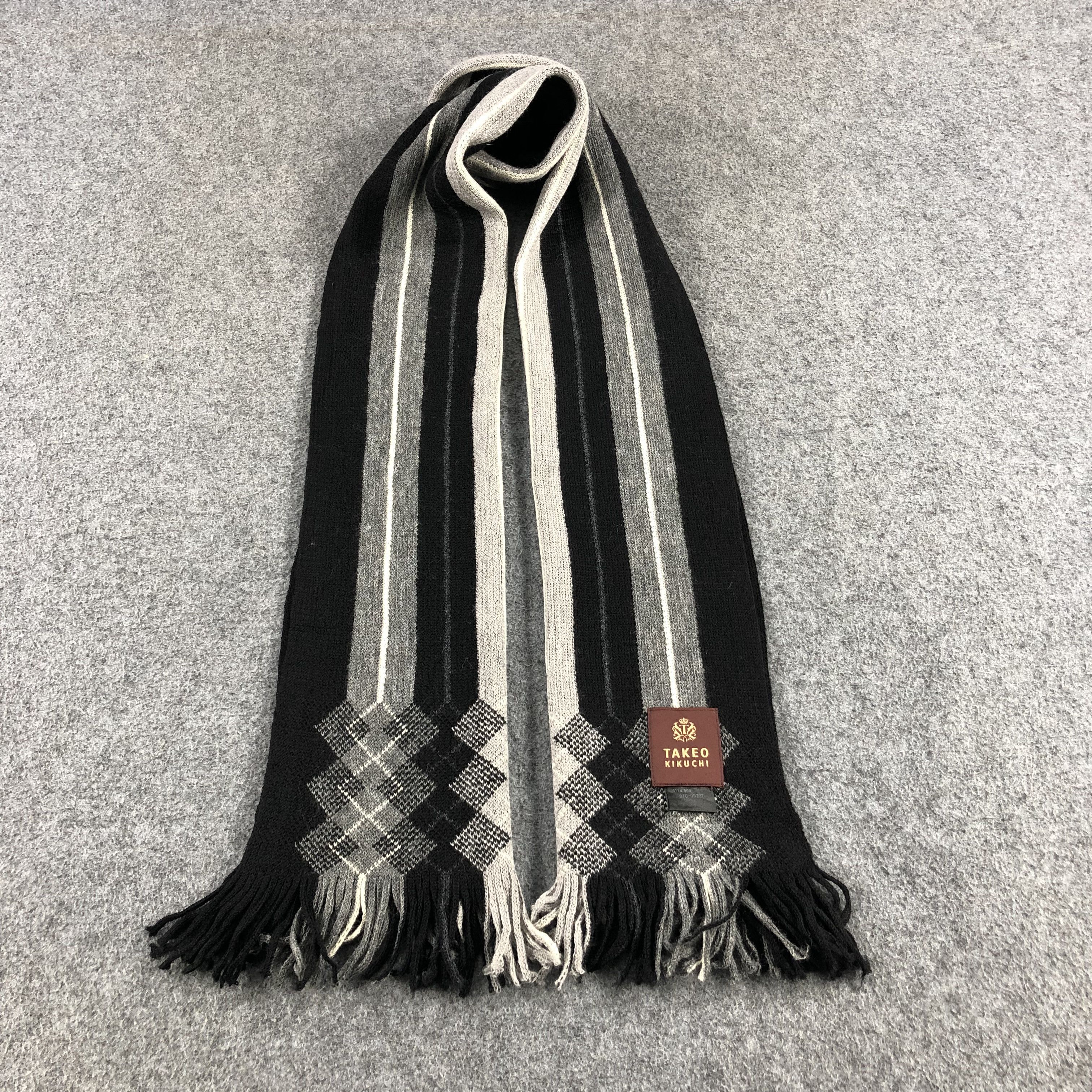 Takeo Kikuchi Takeo Kikuchi Argyle Wool Scarf Muffler V959 Size ONE SIZE - 1 Thumbnail