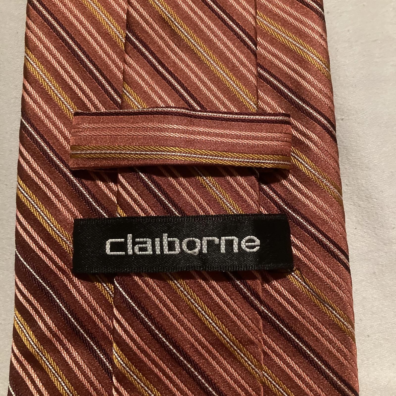 Liz Claiborne NWOT Claiborne Striped Silk Tie 58/4 Size ONE SIZE - 4 Thumbnail
