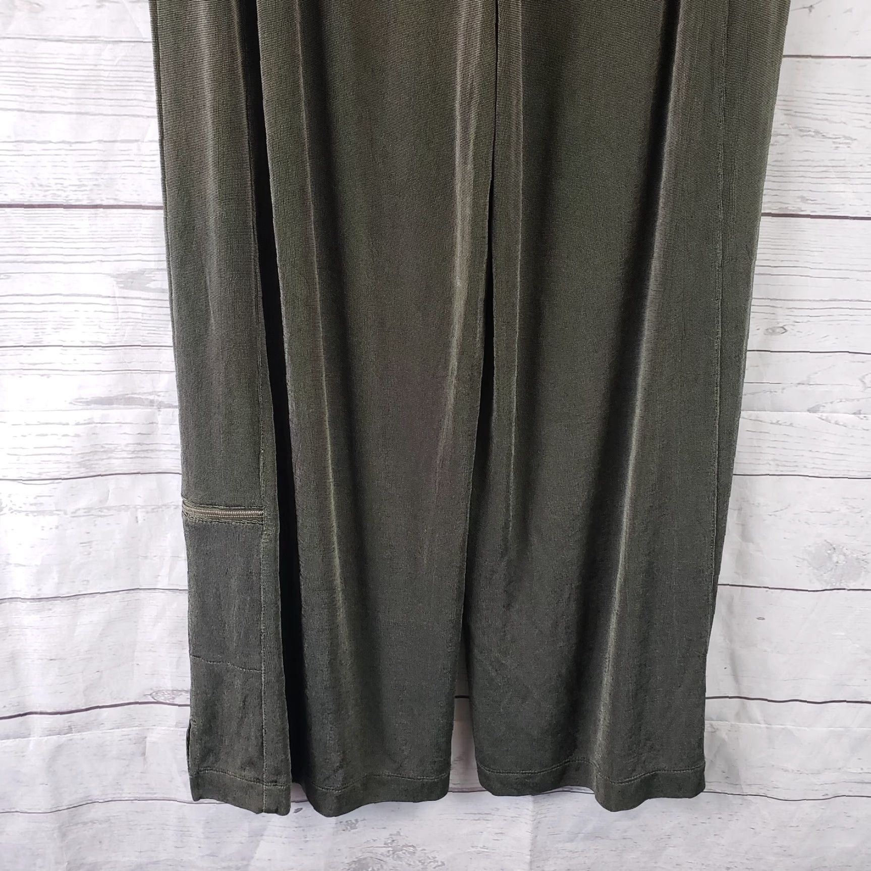 Vintage Chicos Travelers Womens Cropped Pants Sz Small Green Pull On High Rise Slinky Size 28" / US 6 / IT 42 - 5 Thumbnail