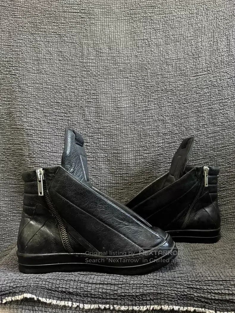 Rick Owens RICK OWENS Pure Black Leather Open-toe High-top Aviator Sh Size US 6 / EU 39 - 3 Thumbnail