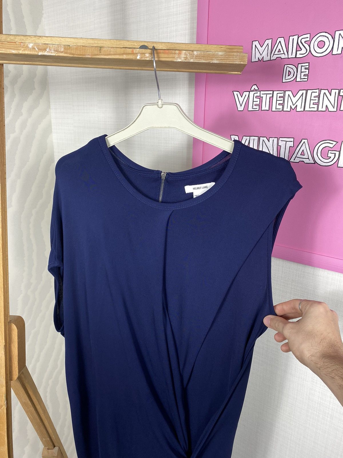 Helmut Lang Asymmetrical Shoulder Dress