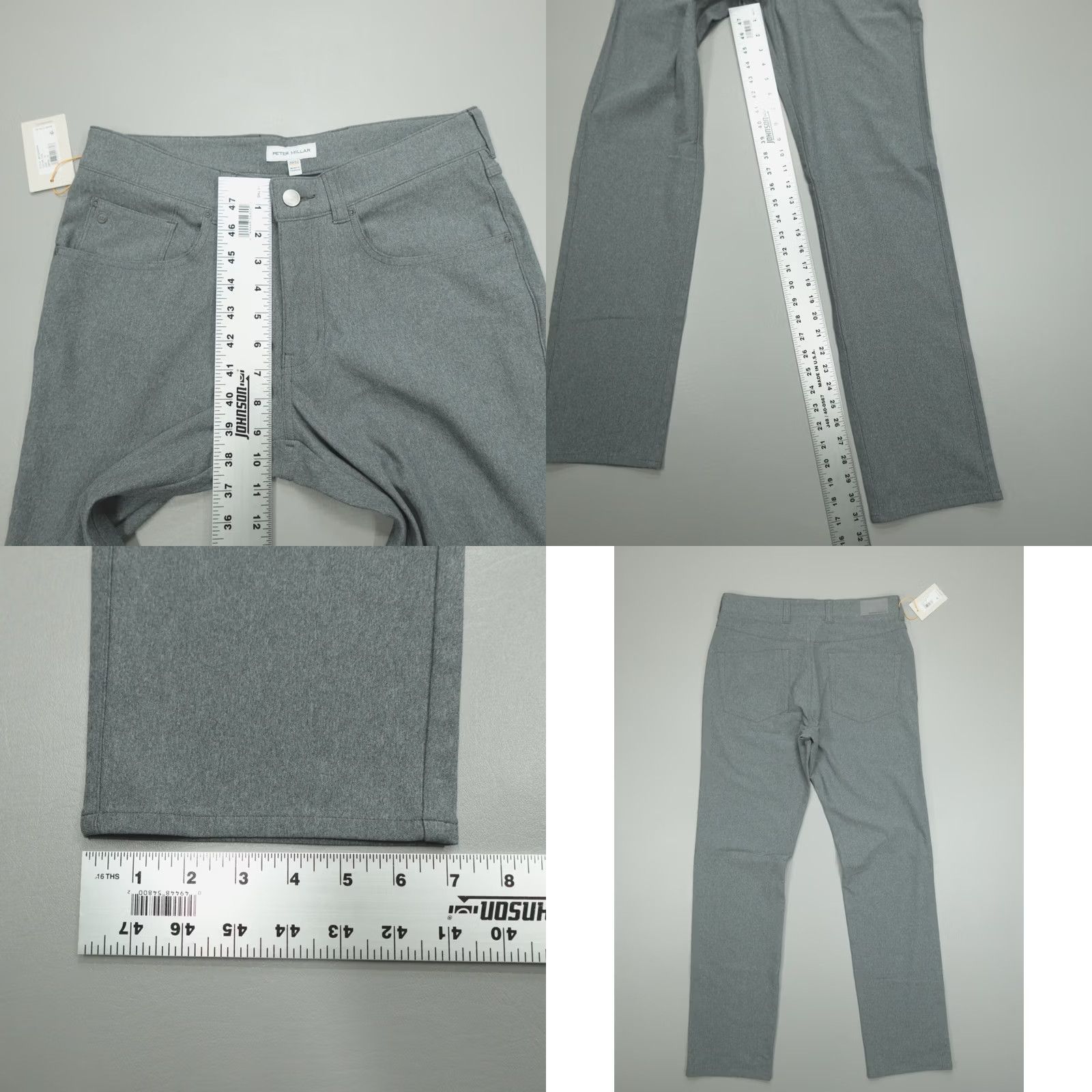Peter Millar Peter Millar Brevard 5-Pocket Pants Classic Fit Men's 30x32 Grey 4-Way Stretch Size US 30 / EU 46 - 8 Thumbnail