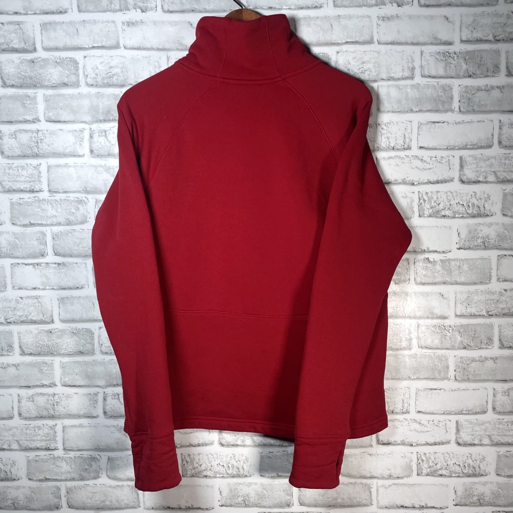 Athleta Athleta Hoodie Womens Size M Red High Neck Fleece Pullover with Pockets Size M / US 6-8 / IT 42-44 - 6 Thumbnail