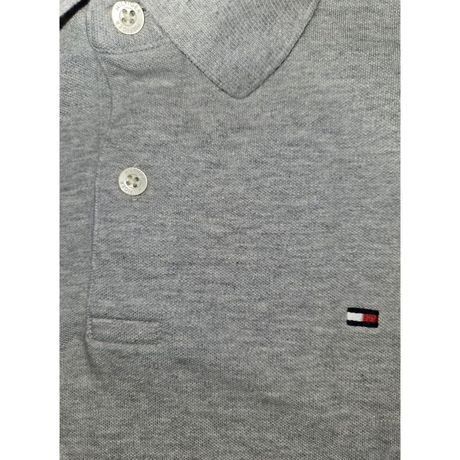 Tommy Hilfiger Tommy Hilfiger Polo Shirt Mens XL Gray Short Sleeve Classic Logo Hilfiger Spell Out Patch 90s City Preppy Vintage: No (adjust if needed) Size US XL / EU 56 / 4 - 5 Thumbnail