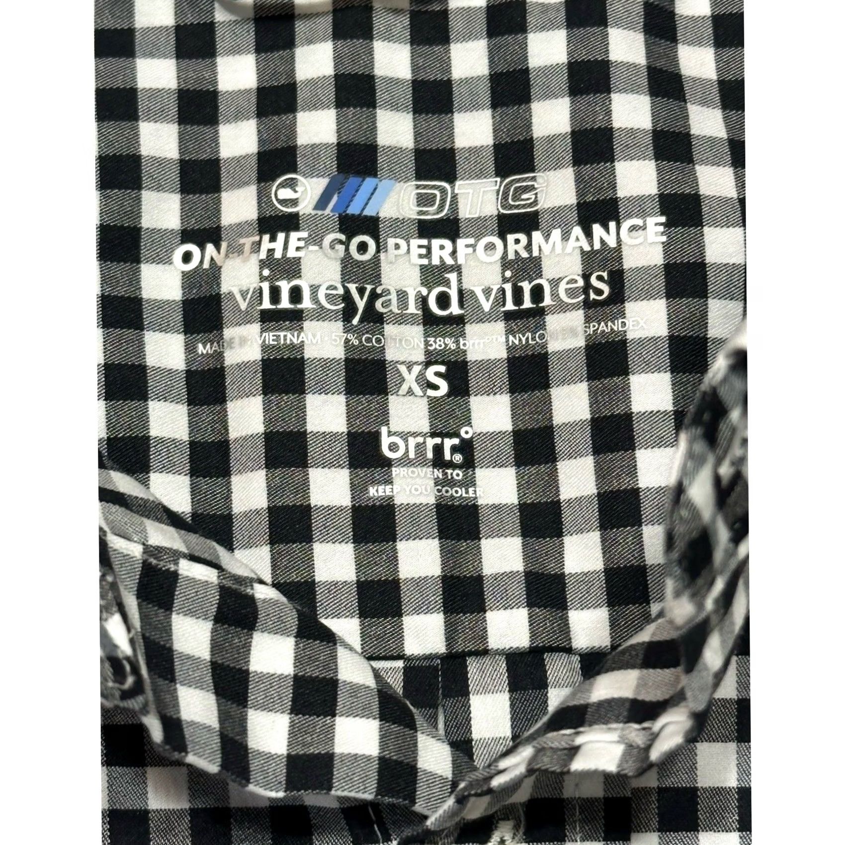 Vineyard Vines Vineyard Vines Button-Down Shirt XS Men Black Gingham Plaid On The Go Performance Long Sleeve Button-Up Short Sleeve? Size US XS / EU 42 / 0 - 4 Thumbnail