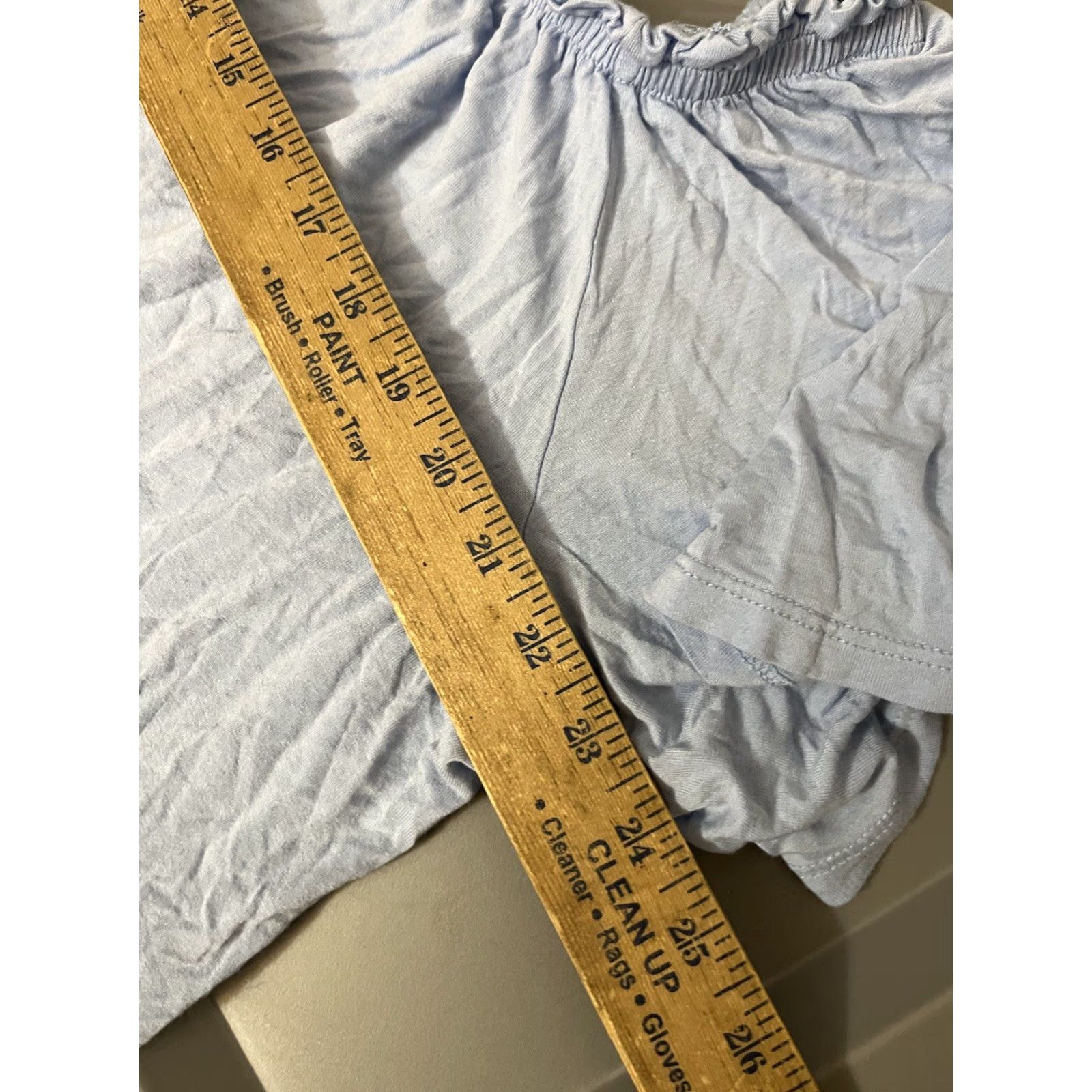 H&M H&M Blouse Women’s White Off Shoulder Short Sleeve Elastic Relaxed Fit Size M L Blue Rayon Shirt Vintage No Size L / US 10 / IT 46 - 4 Thumbnail