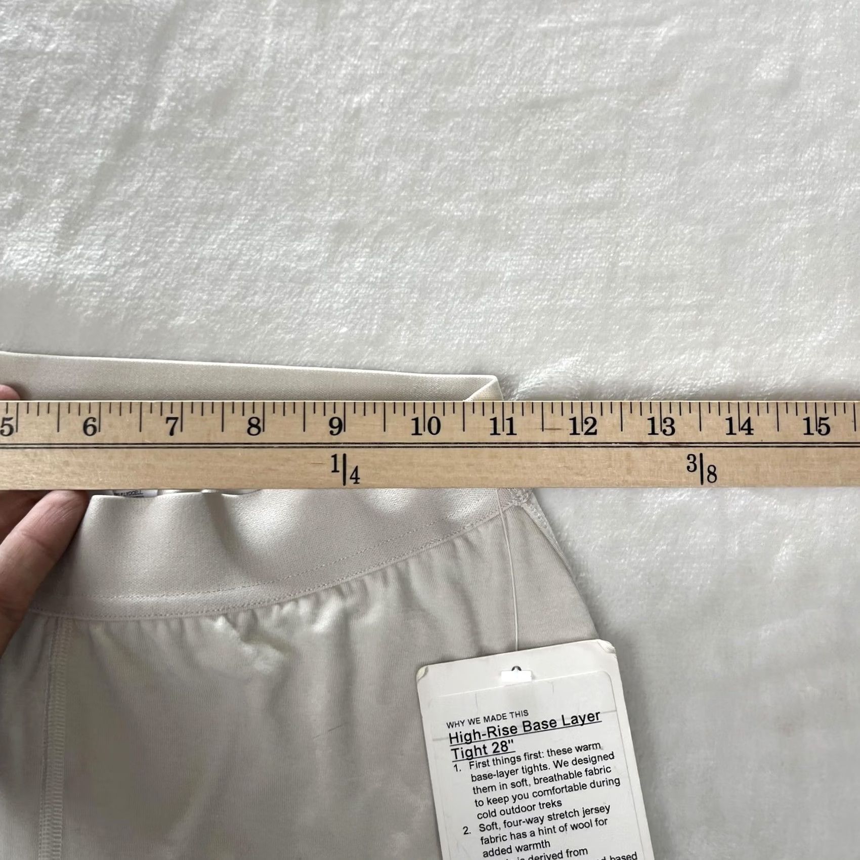 Lululemon Lululemon Womens 4 White High-Rise Base Layer Tight 28" Thermal Hiking Pants Size 27" / US 4 / IT 40 - 6 Thumbnail