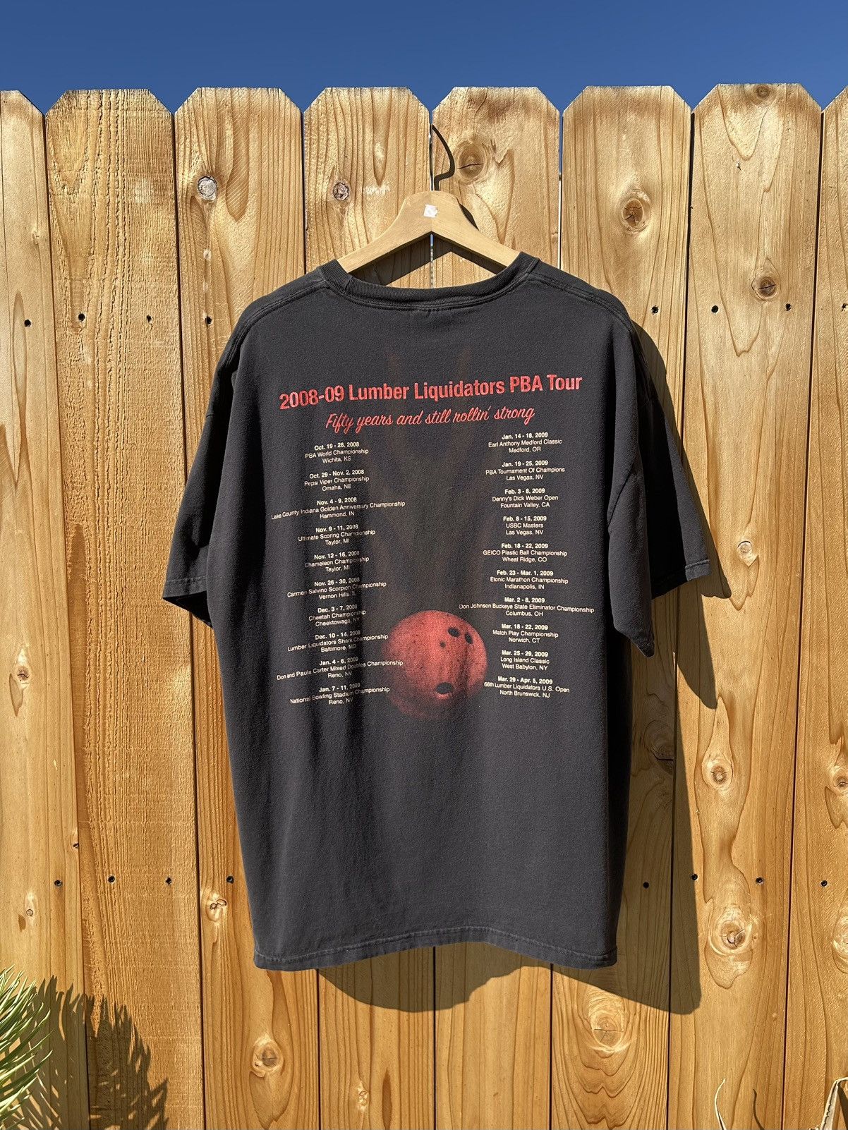 00's PBA Bowling Lumber Liquidators Faded Flames Tee