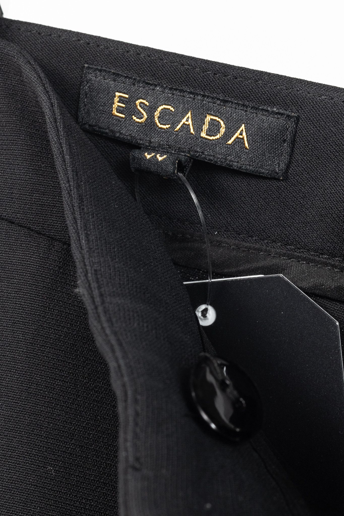 Escada Escada Tamineh Black Silk & Wool Crepe Straight-Leg Trousers Size 32" / US 10 / IT 46 - 7 Thumbnail