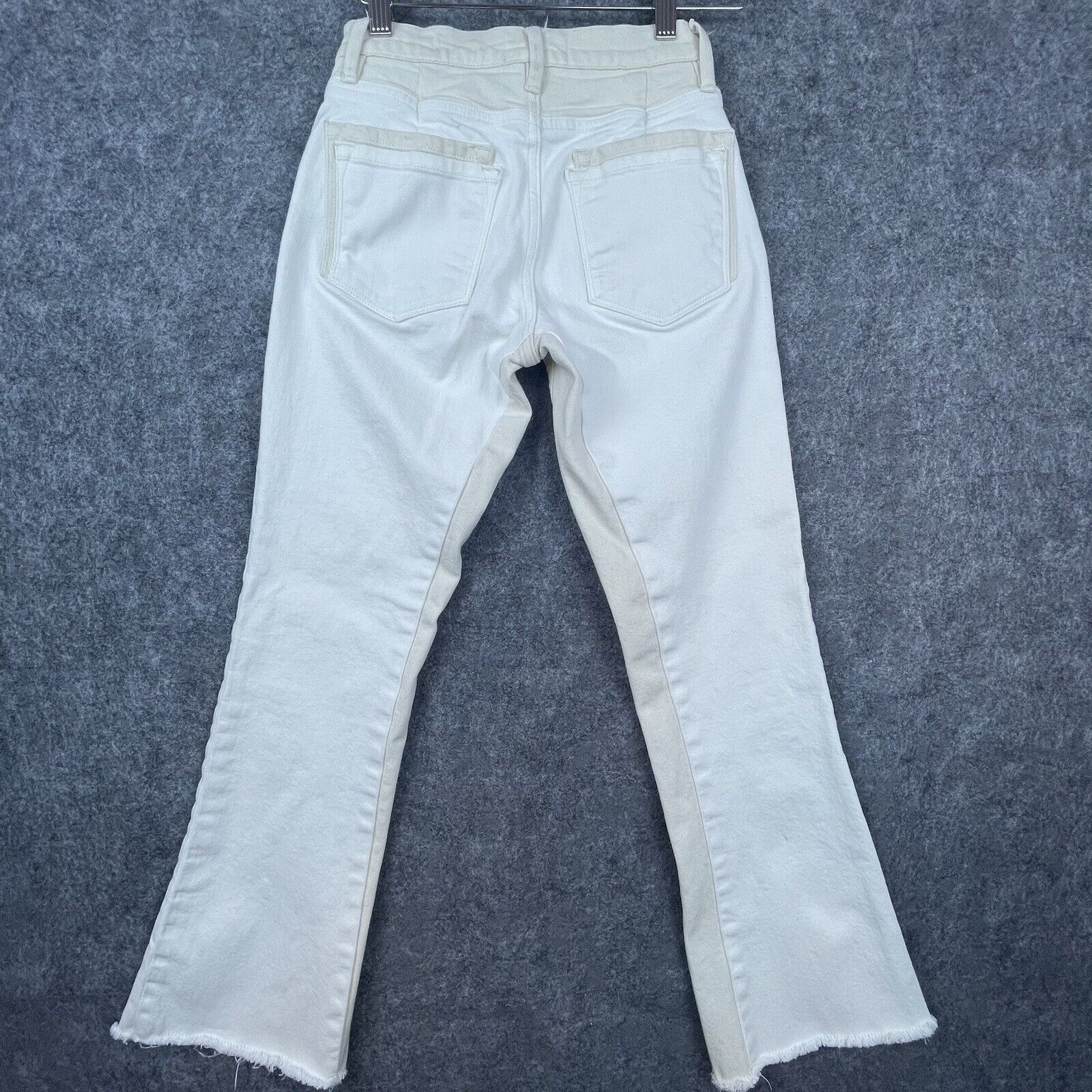 Frame Frame Denim Jeans Women 24 Le Crop Mini Boot White Two Toned Size 24" / US 00 / IT 34 - 2 Thumbnail