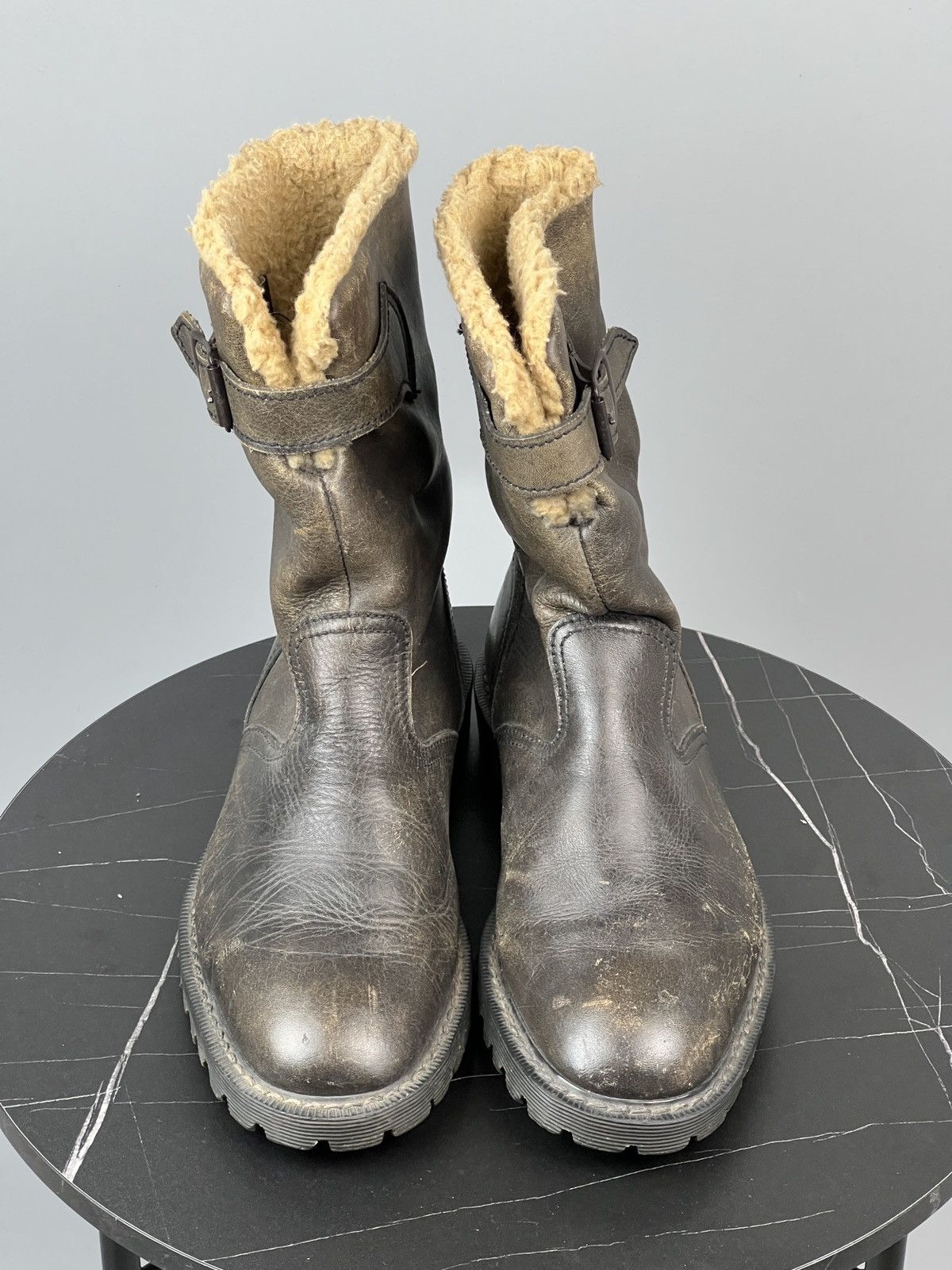 Dr. Martens Vintage Dr.Martens Leather Winter Wool Inner Boots (Y0589) Size US 8 / EU 41 - 4 Thumbnail