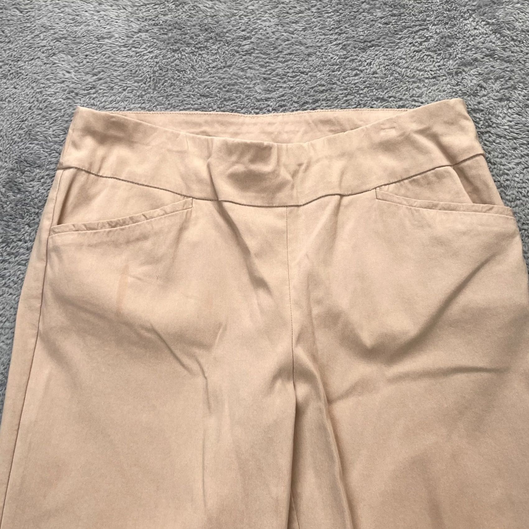 Vintage Chicos Pants Womens Small Beige Cropped Stretch Straight Leg Casual Travel Size 30" / US 8 / IT 44 - 5 Thumbnail