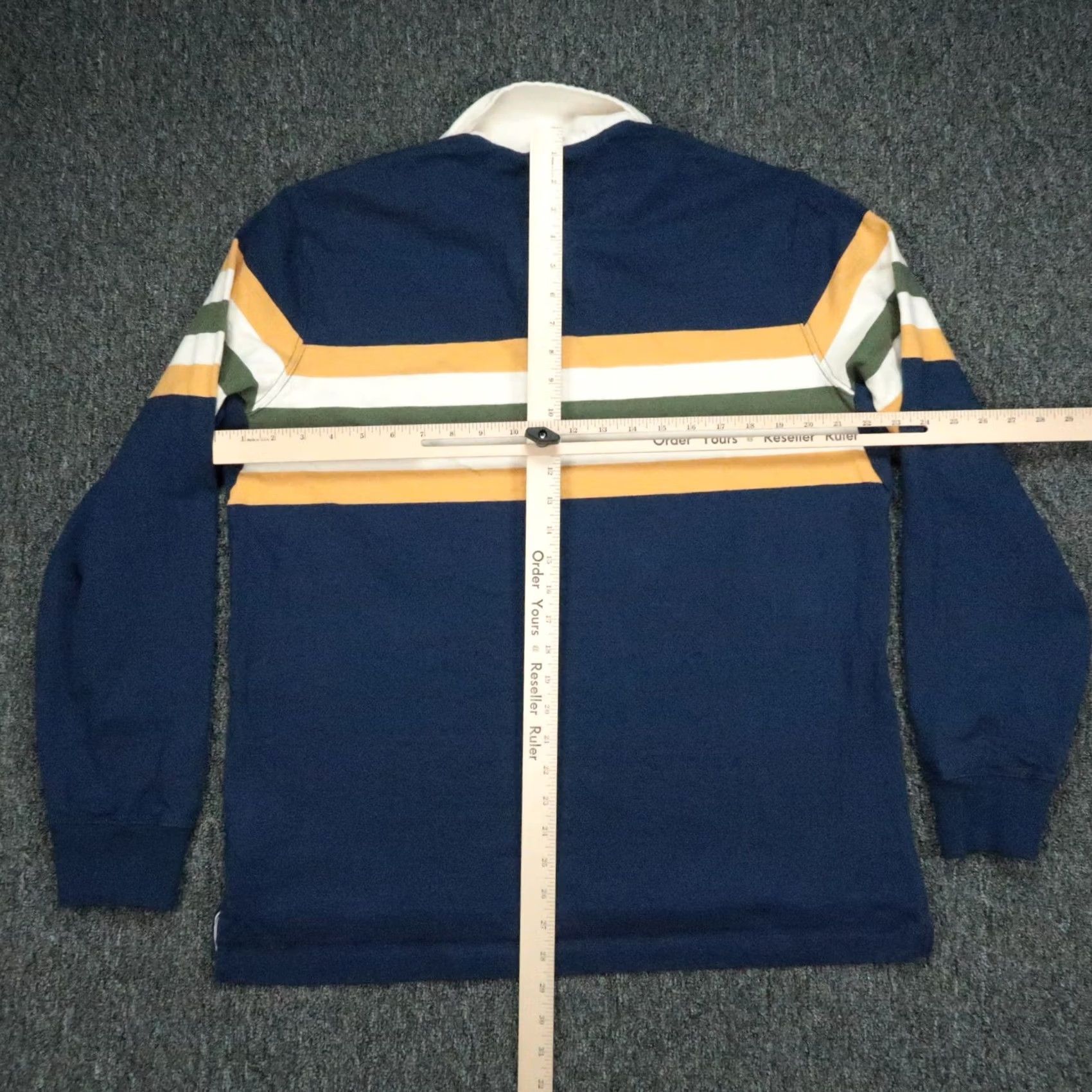 Lands' End Lands' End Shirt Men L Blue Stripe Long Sleeve Rugby Polo Pullover VTG Jumper with Pockets Size US L / EU 52-54 / 3 - 5 Thumbnail
