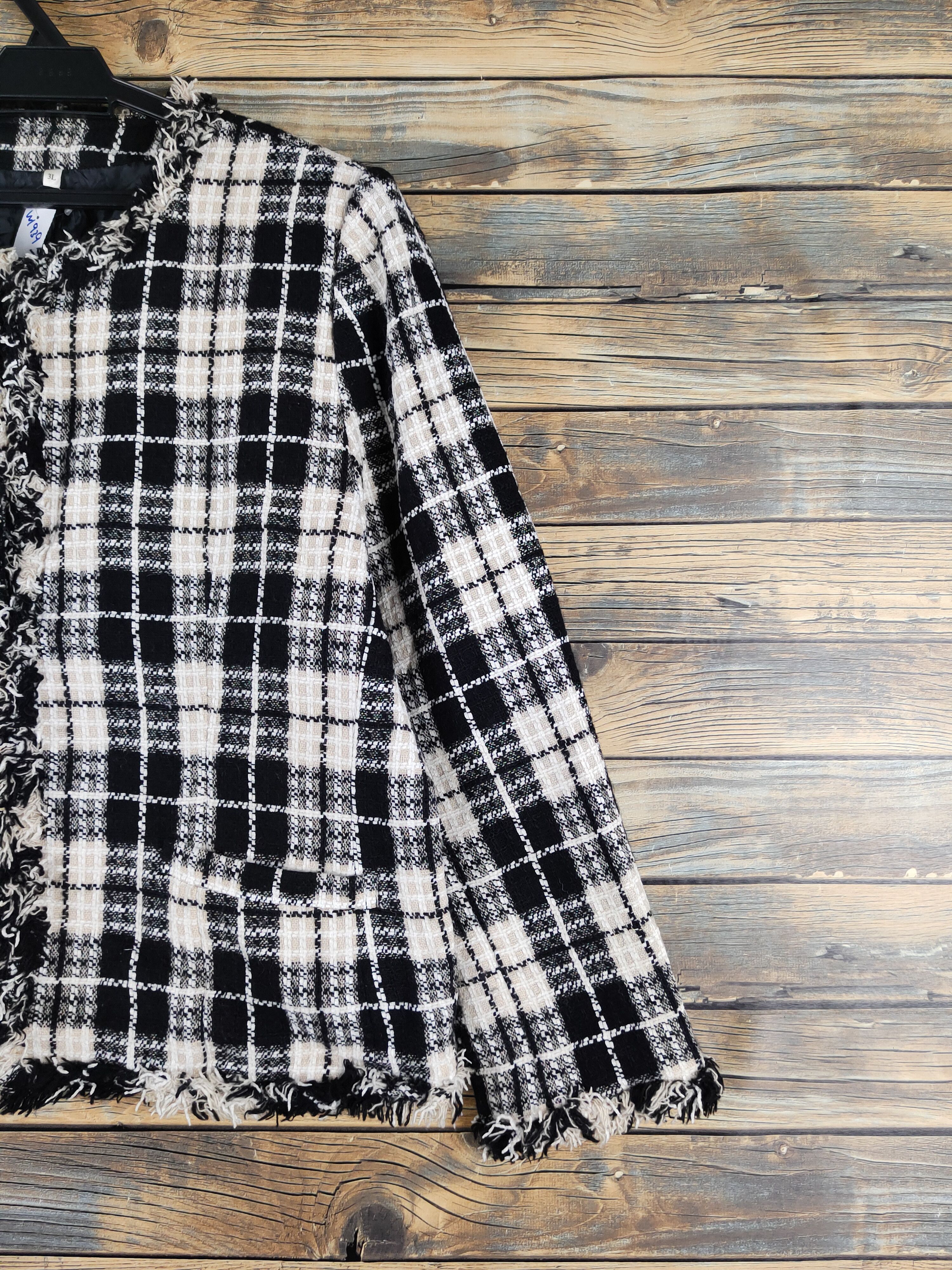 Homespun Knitwear × Japanese Brand × Vintage Japanese Brand Black Ivory Knitwear cardigan jacket #W1939 Size L / US 10 / IT 46 - 5 Thumbnail