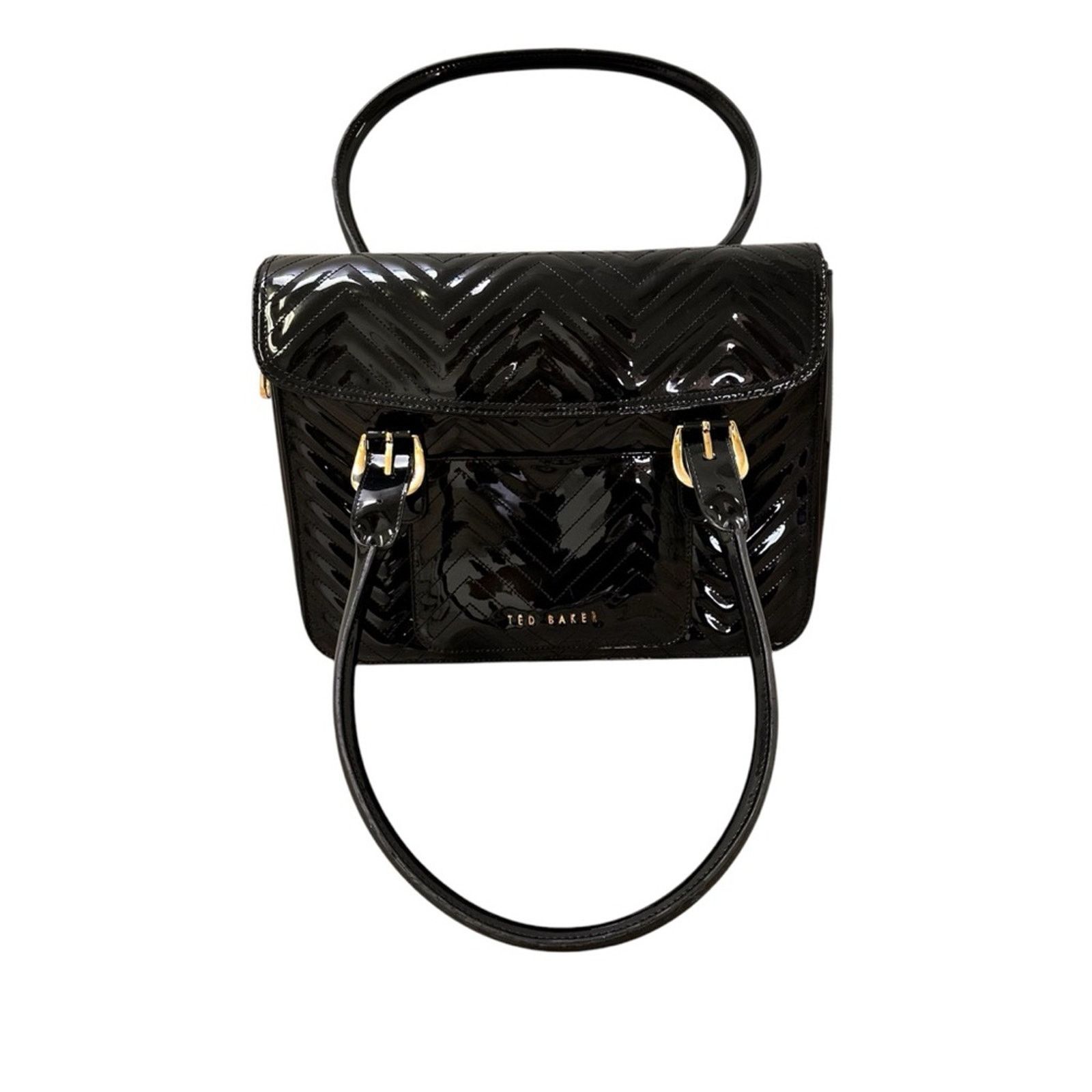 Ted Baker Ted Baker Agathis Quilted Patent Shoulder Bag - Black Size ONE SIZE - 1 Thumbnail