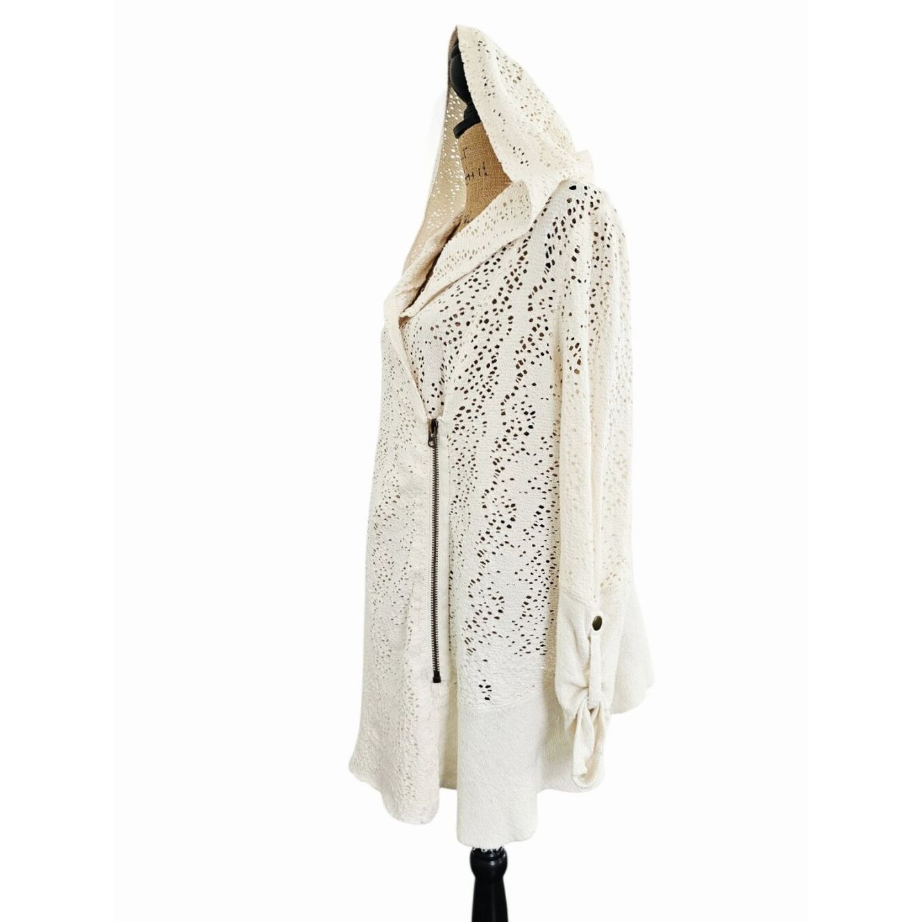 Free People Free People Doily Hooded Cardigan Ivory Open Knit Boho Jack Size S / US 4 / IT 40 - 5 Thumbnail
