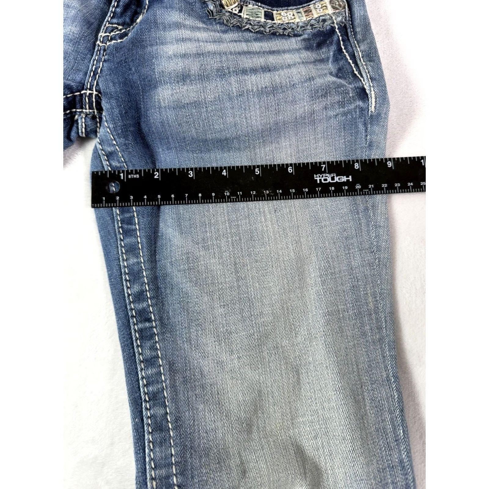 Miss Me Miss Me Jeans Women's Slim Boot Western Bohemian Denim Size 26 Size 26" / US 2 / IT 38 - 7 Thumbnail