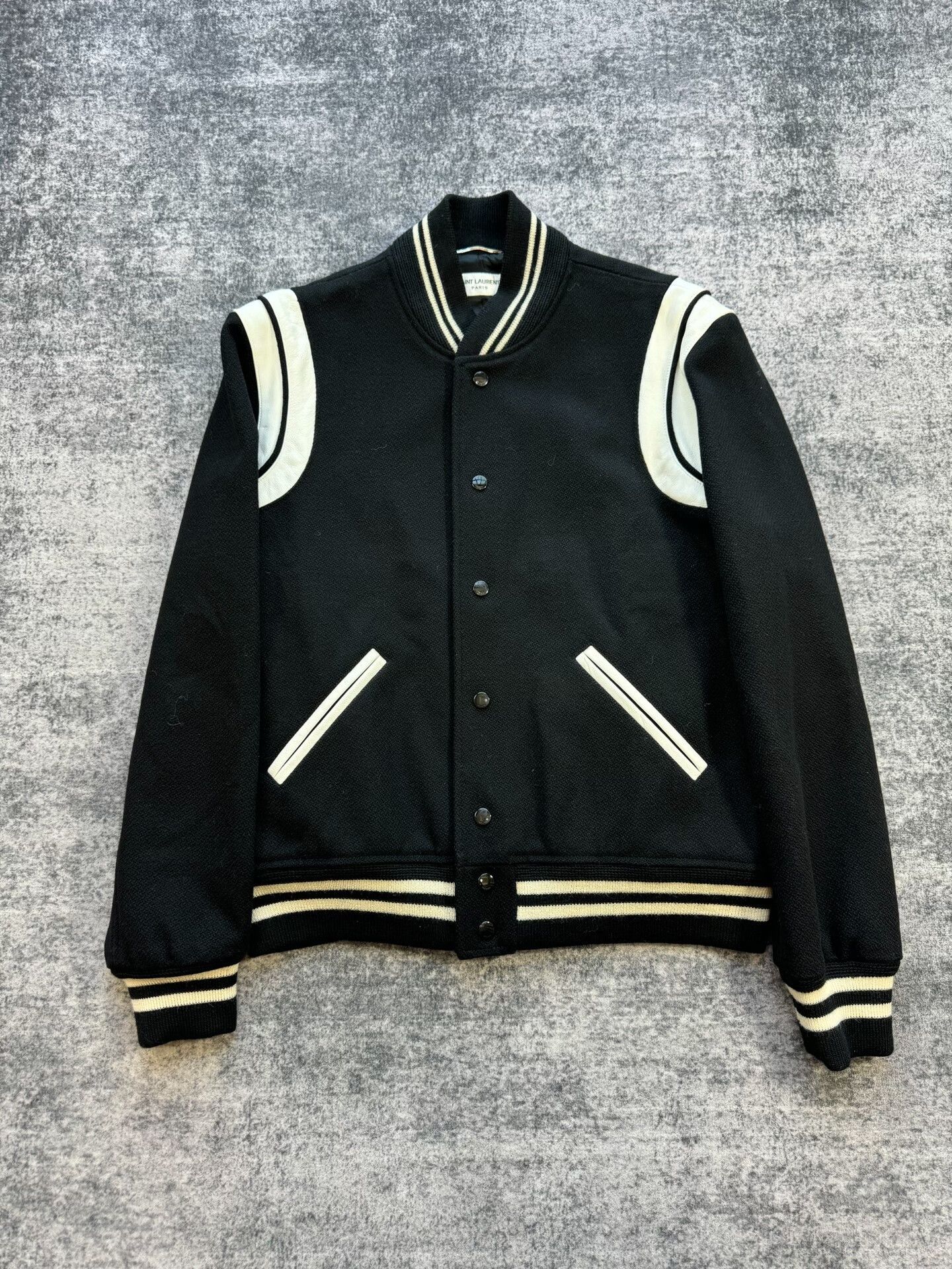 Saint Laurent Paris Saint Laurent Black and White Baseball Jacket Size US L / EU 52-54 / 3 - 1 Thumbnail