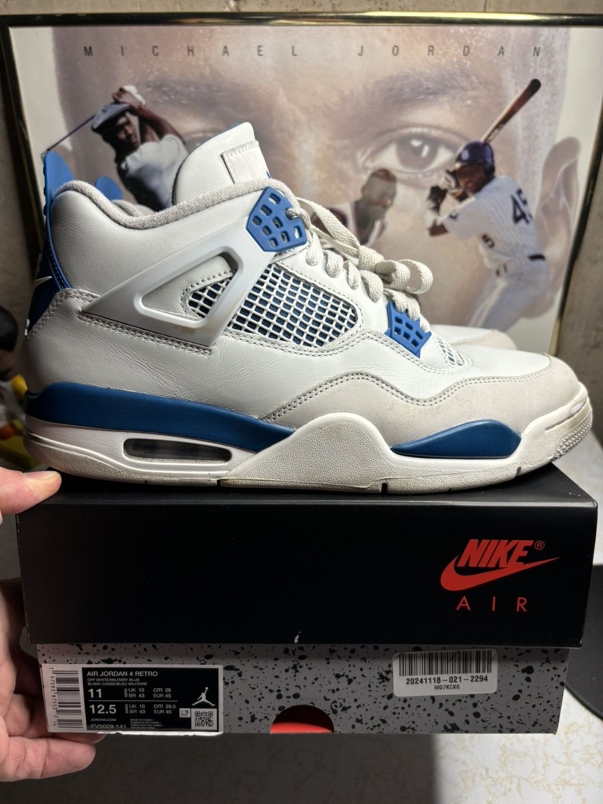 Jordan Brand Air Jordan 4 Retro Military Blue 2024 Size US 11 / EU 44 - 1 Thumbnail