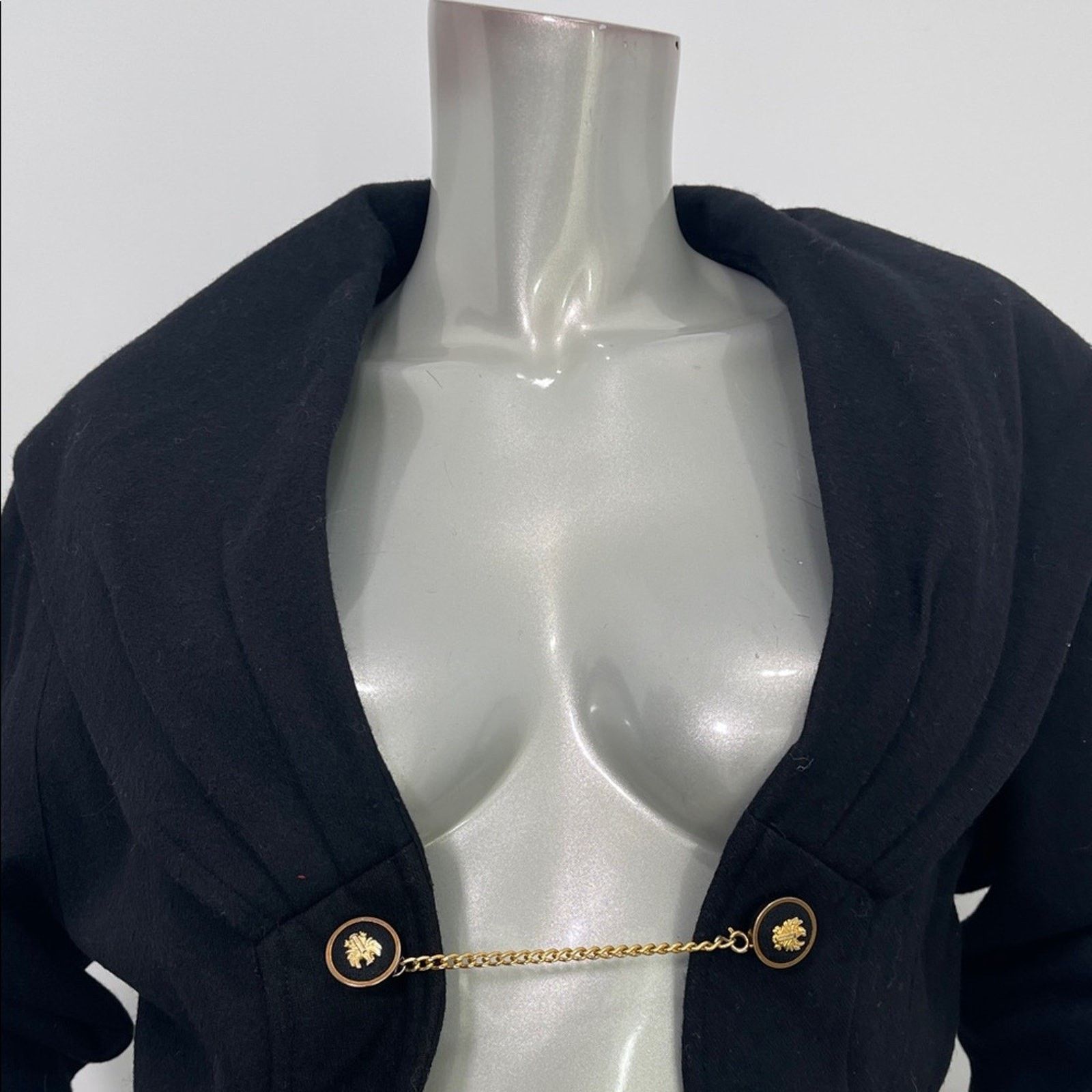 Issey Miyake iSSEY Miyake Vintage Black Cropped Jacket Gold Chain Detail Size ONE SIZE - 5 Thumbnail