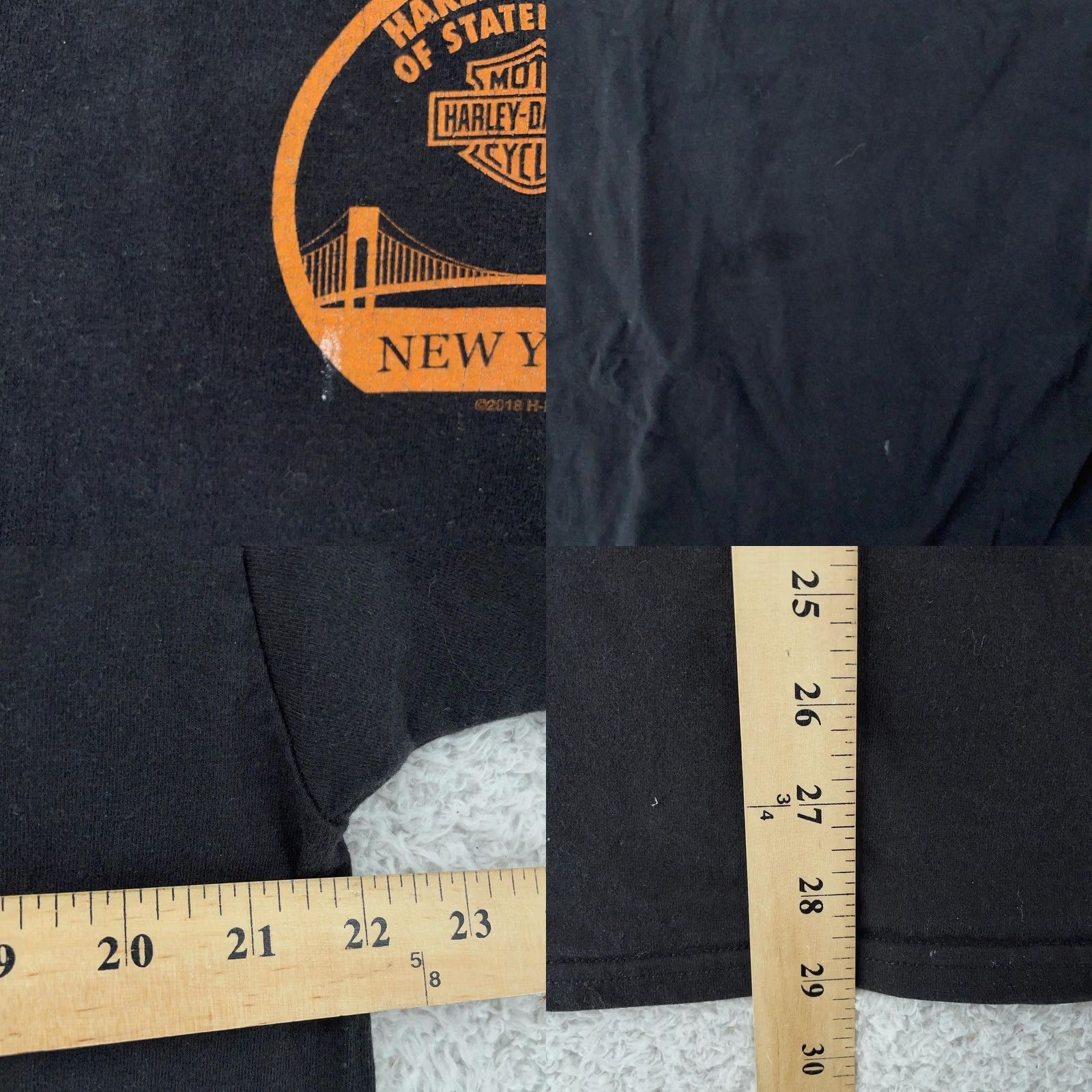 Harley Davidson Harley-Davidson Shirt L/XL Black Staten Island New York Graphic Motorcycle Mens T-Shirt Short Sleeve Crew Neck Cotton Modern Fit Size US L / EU 52-54 / 3 - 8 Thumbnail