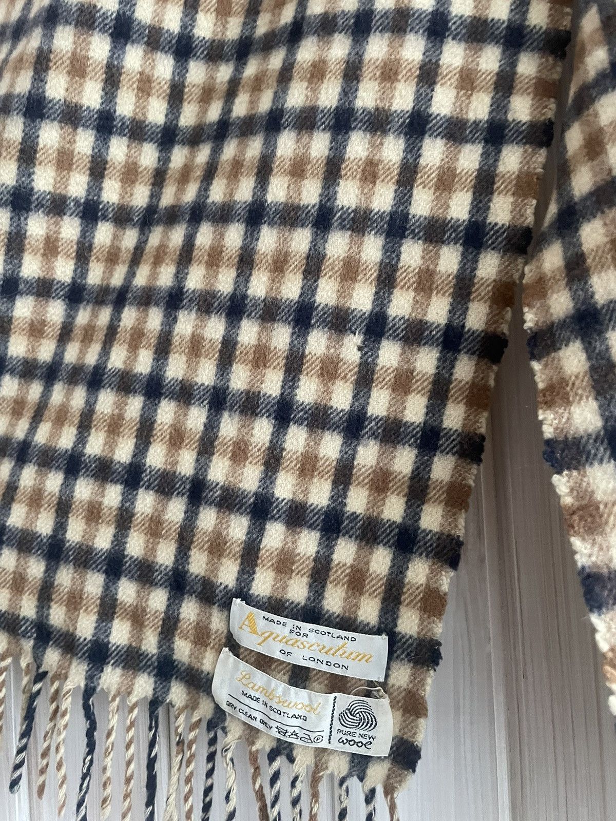Aquascutum Vintage Aquascutum Wool Checkered Scarf Size ONE SIZE - 5 Thumbnail
