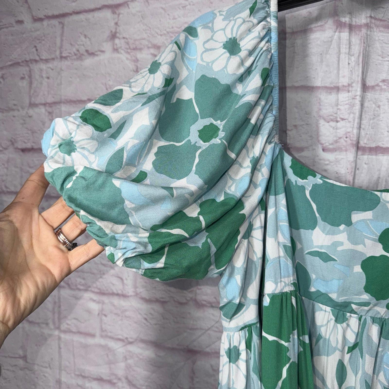 Other Baevely Medium Floral Puff Sleeve Dress Size M / US 6-8 / IT 42-44 - 2 Thumbnail