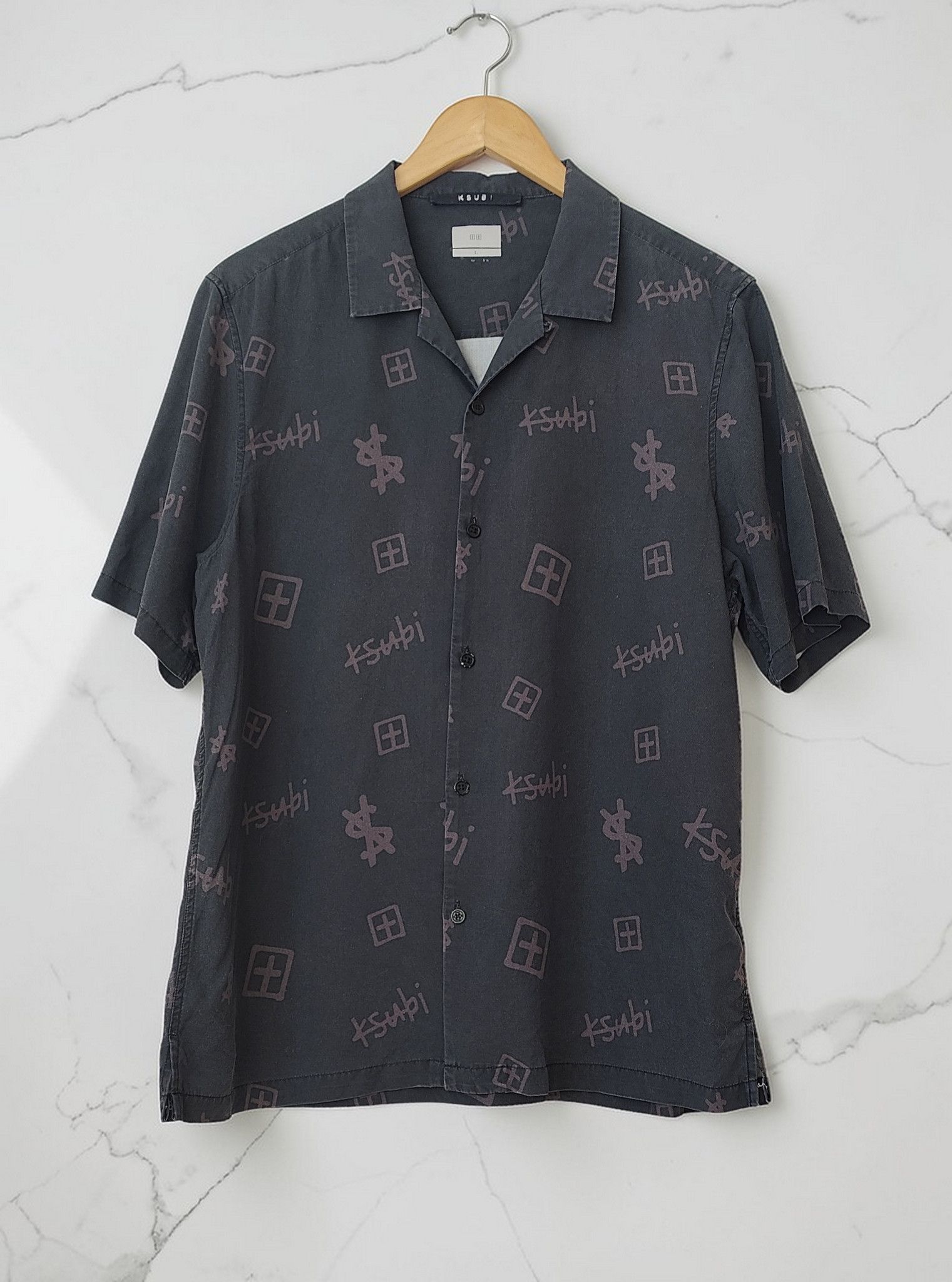 Ksubi Ksubi Logo Box Resort Short Sleeve Button Tencel Shirt Size US M / EU 48-50 / 2 - 1 Thumbnail