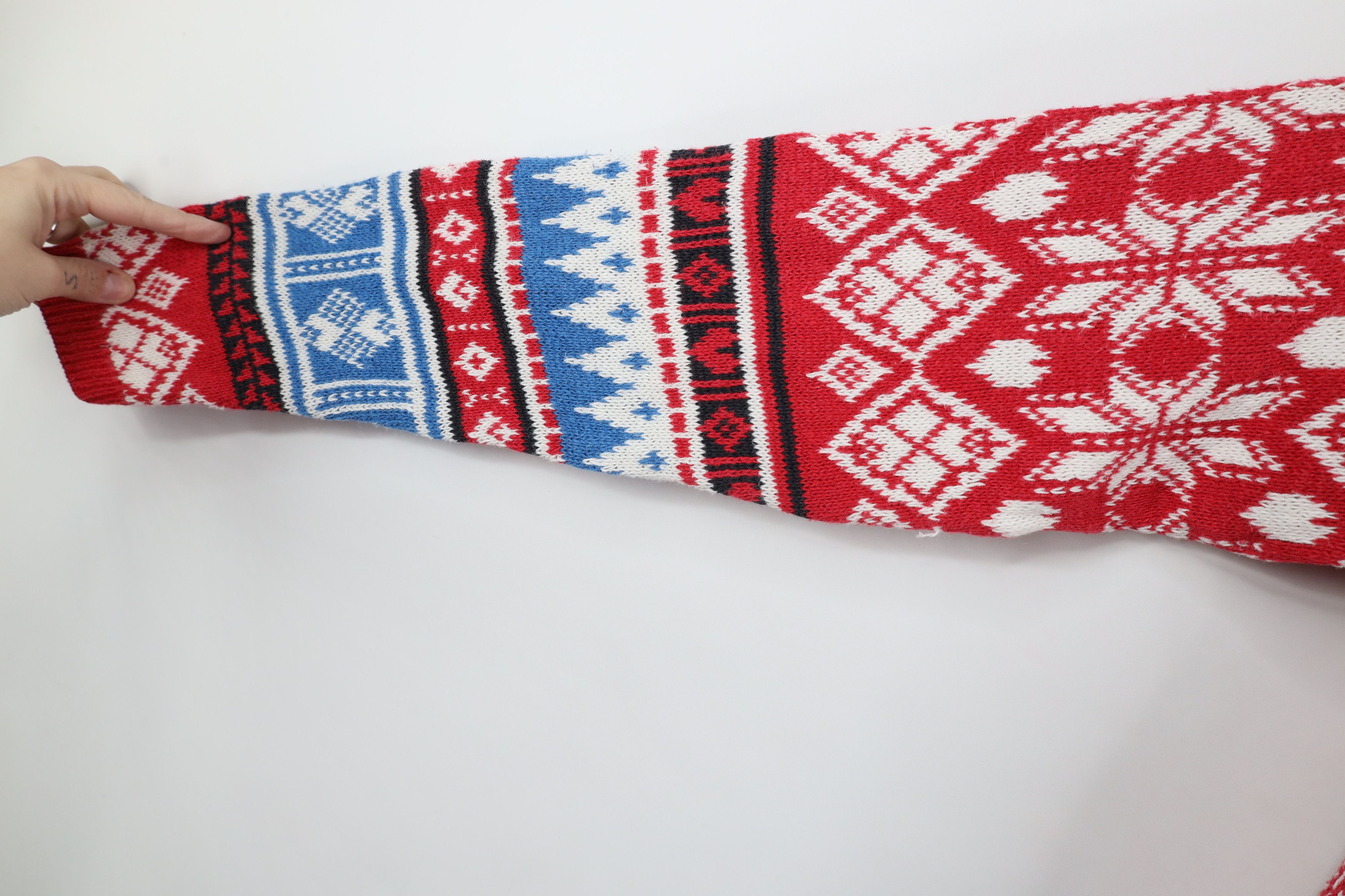 Vintage Vintage 90s Streetwear Heart Snowflake Knit Sweater Size S / US 4 / IT 40 - 5 Thumbnail