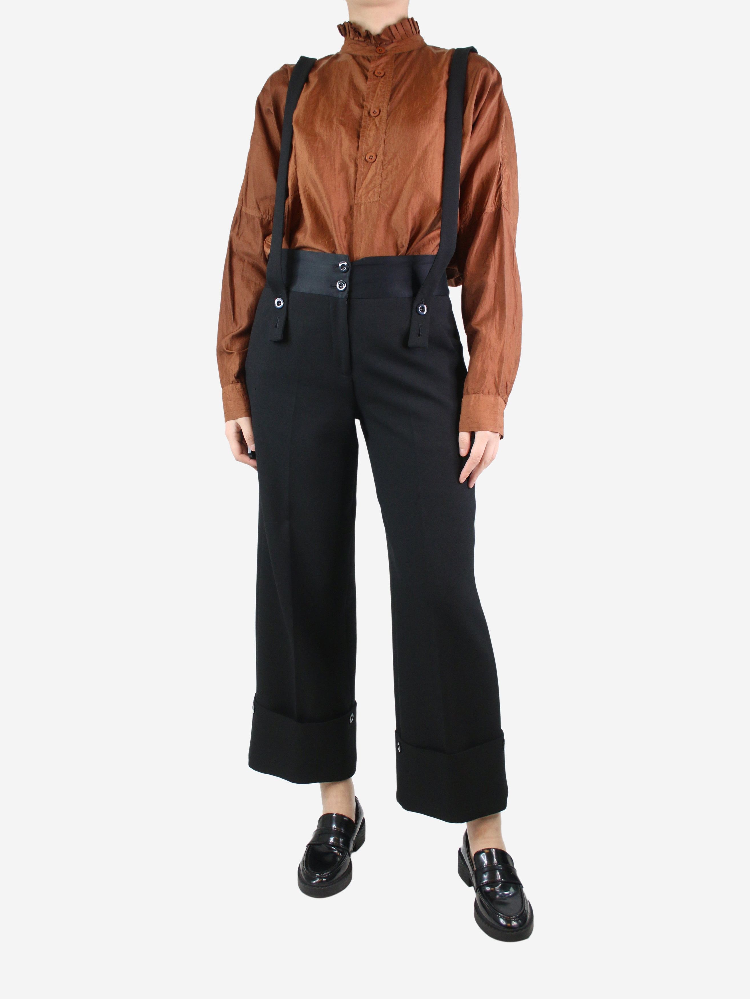 image of Me Em Black Trousers With Braces - Size Uk 10, Women's